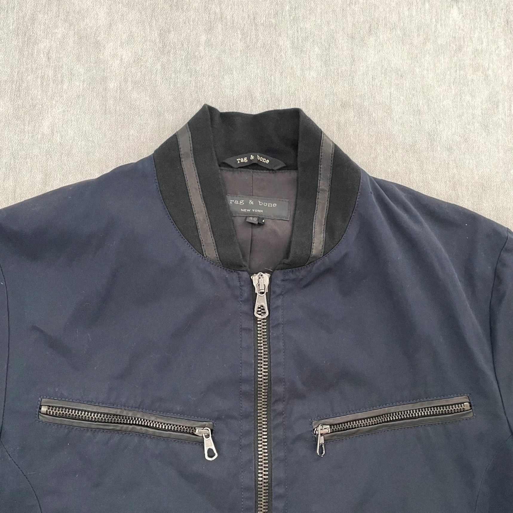 Rag & Bone rag & bone jacket adult 40 blue full zip lined zipper pockets made in usa mens Size US XXS / EU 40 - 4 Thumbnail