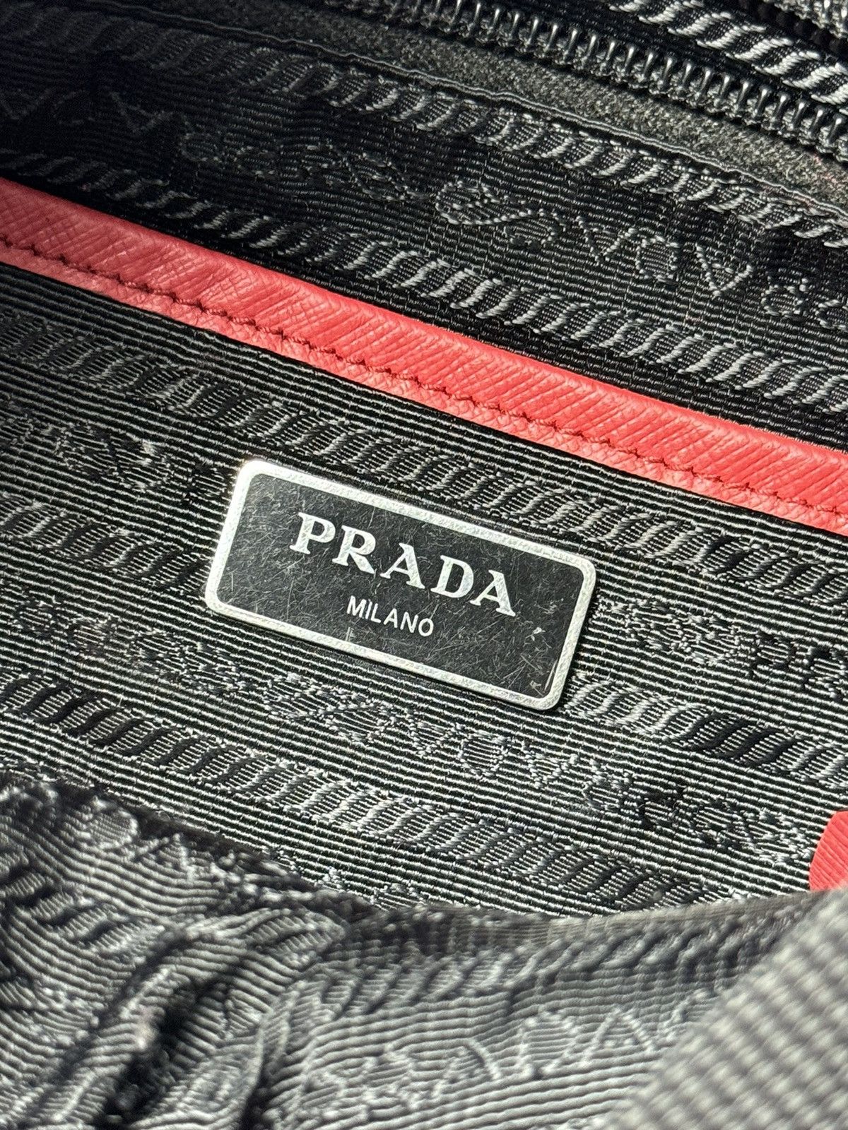 Prada Prada | Red & Black | Nylon Messenger Bag | Size ONE SIZE - 12 Thumbnail
