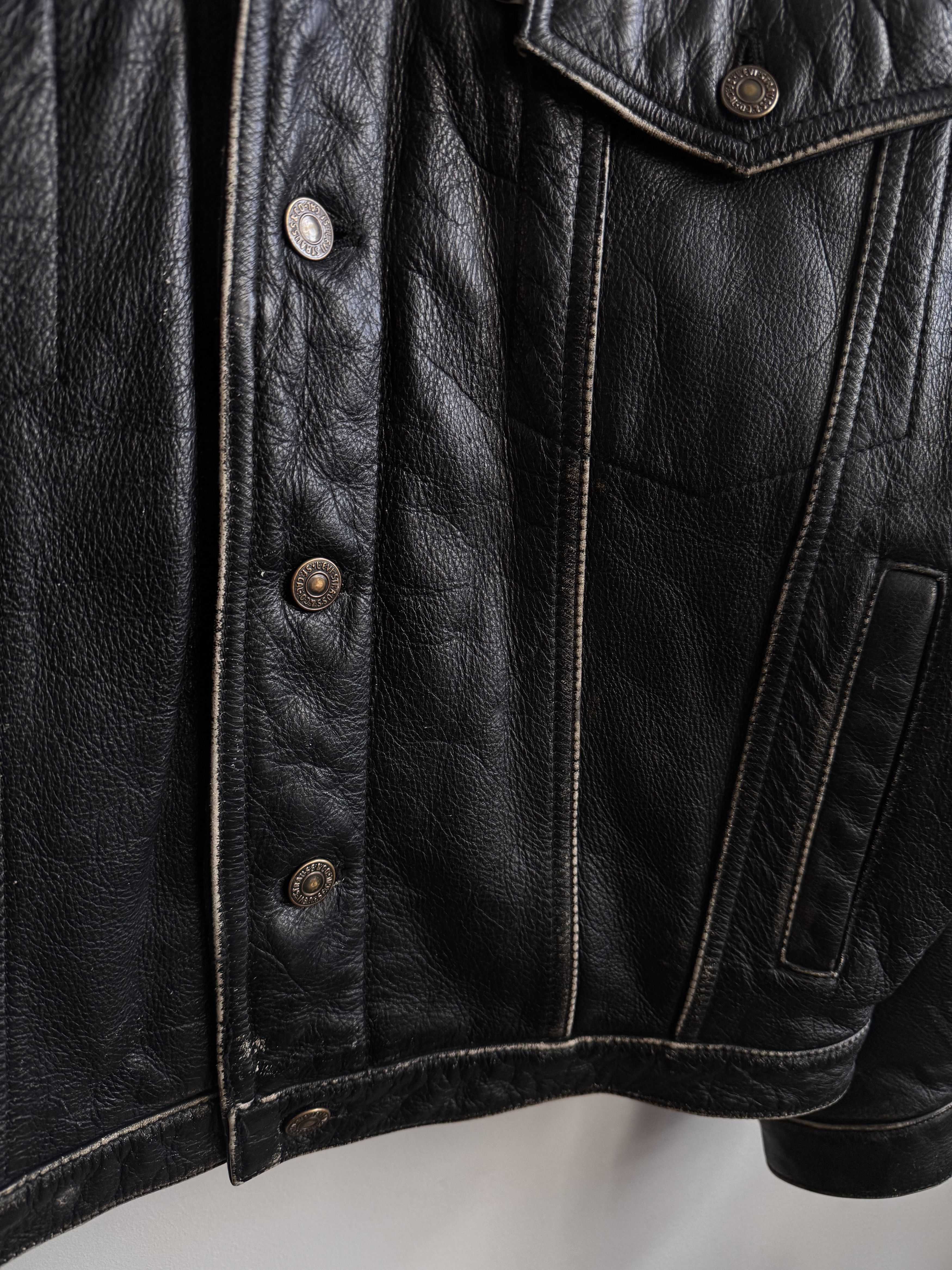 Levi's 90/00s Levis Thick Leather Type 3 Jacket Size L Size US L / EU 52-54 / 3 - 4 Thumbnail