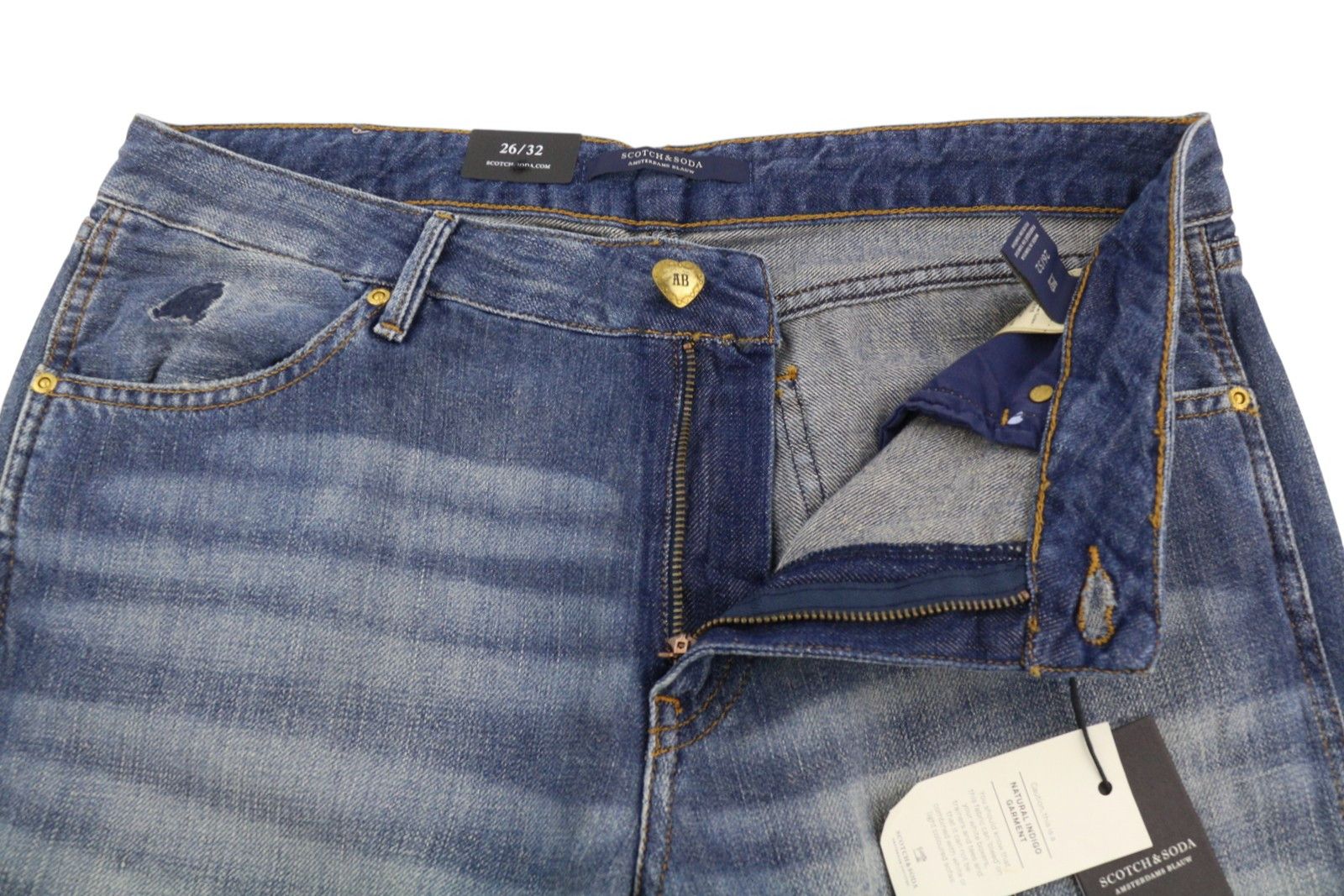 Scotch & Soda BANDIT W26/L32 Blue Faded Cropped Slim Jeans 89097 Size 26" / US 2 / IT 38 - 4 Thumbnail