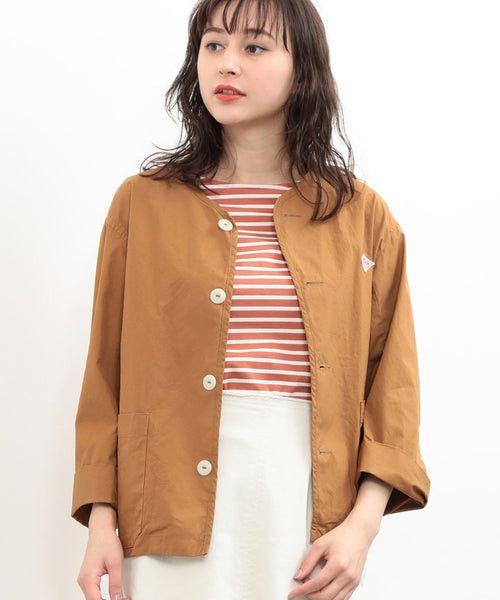 Danton Danton Brown Collarless Light Weight Chore Jacket Size XS / US 0-2 / IT 36-38 - 2 Thumbnail