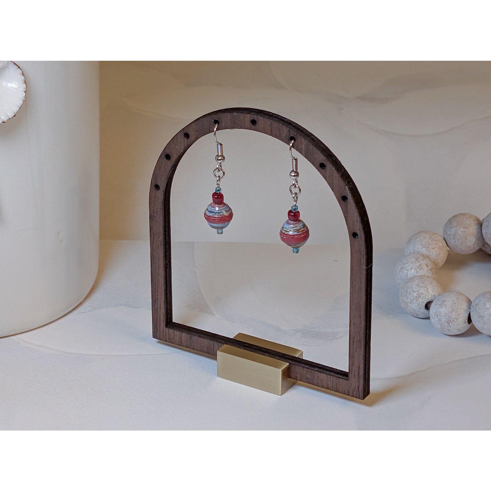 Vintage VTG 1980s 3-Strand Beaded Station Chain & Matching Earrings Size ONE SIZE - 5 Thumbnail