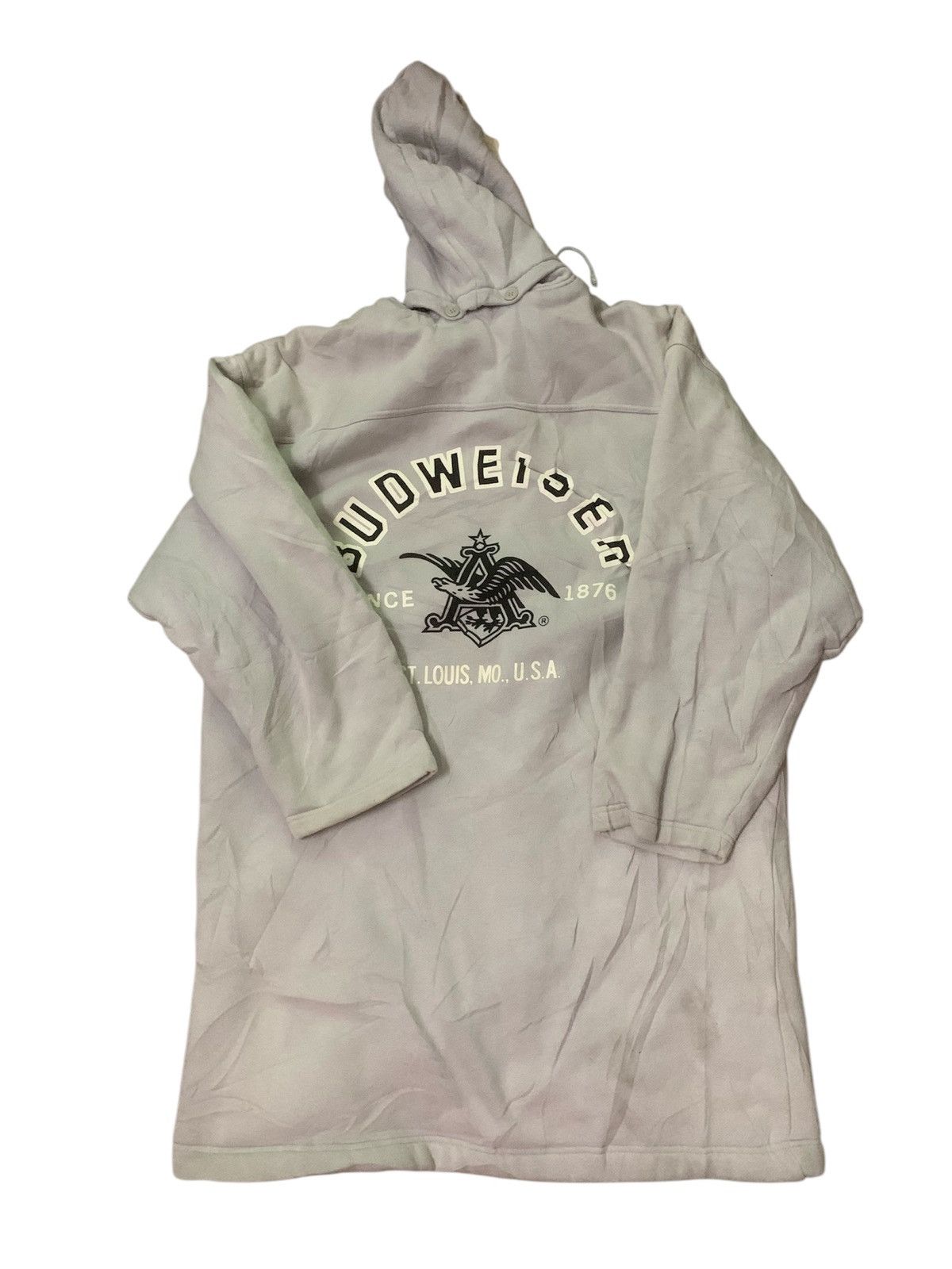 Budweiser Button Long Jacket With Hooded