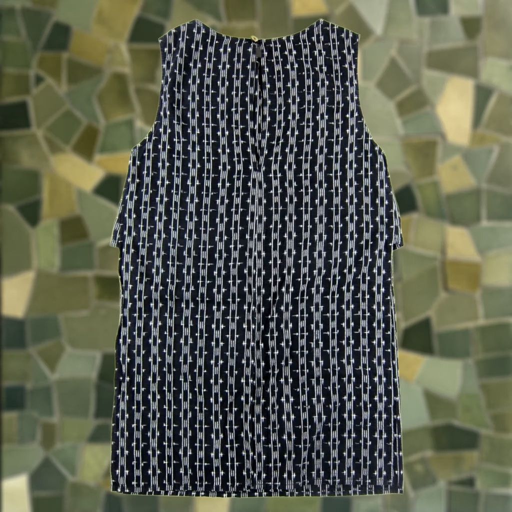 Nomad No Mad 100% Cotton Black White Pocket Tank Apron Open Sides Dress Large Size L / US 10 / IT 46 - 1 Thumbnail