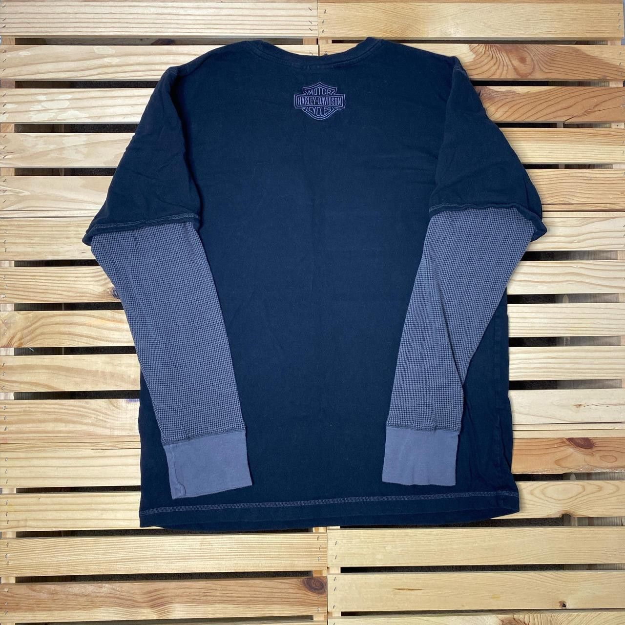 Harley Davidson Harley Davidson Black Cut & Sewn Y2K Thermal Tee Size Medium Size US M / EU 48-50 / 2 - 2 Thumbnail