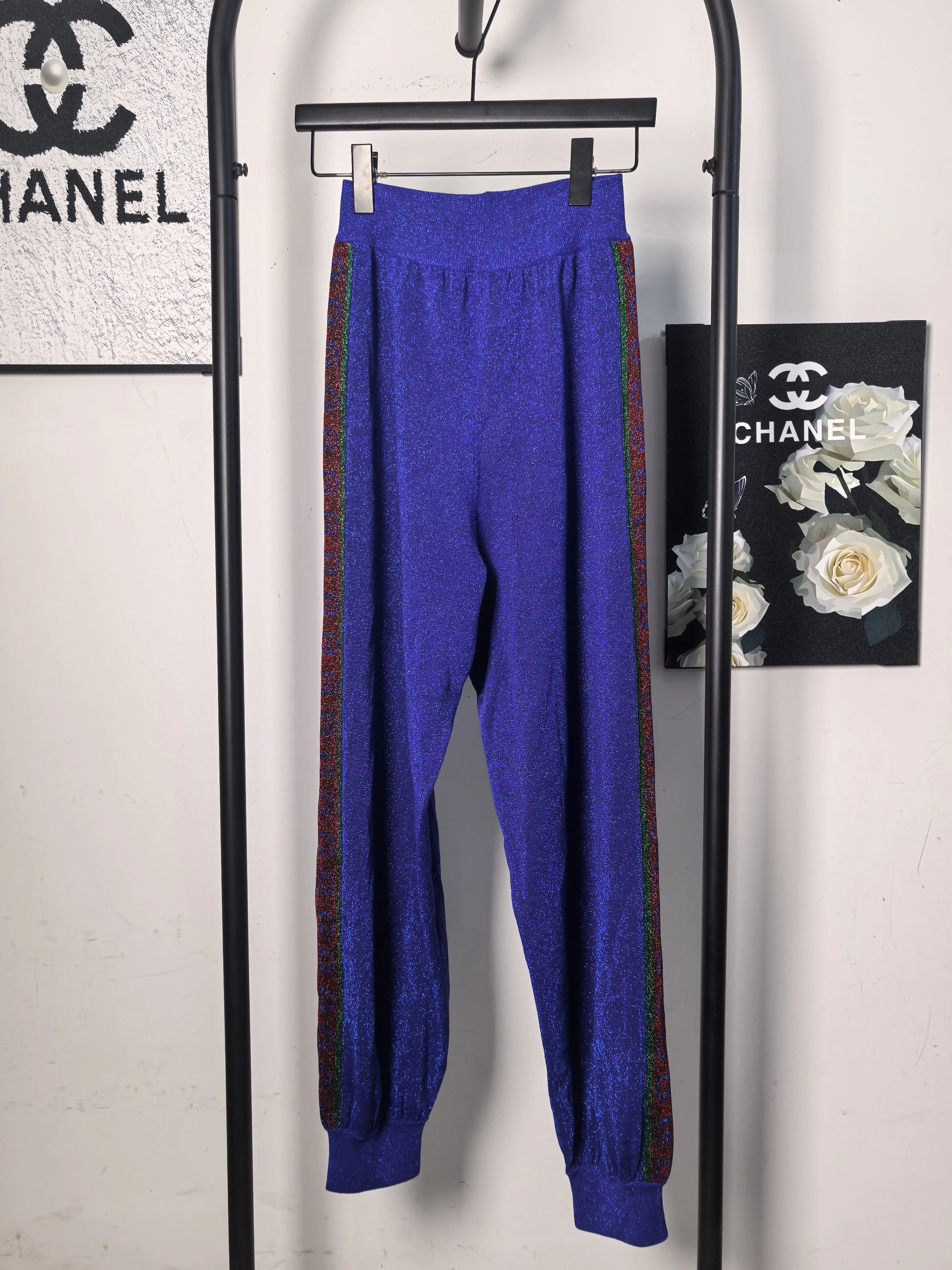 Gucci GUCCI GG Tape Wool Silver Thread Pants Size 25" / US 0 / IT 36 - 1 Thumbnail