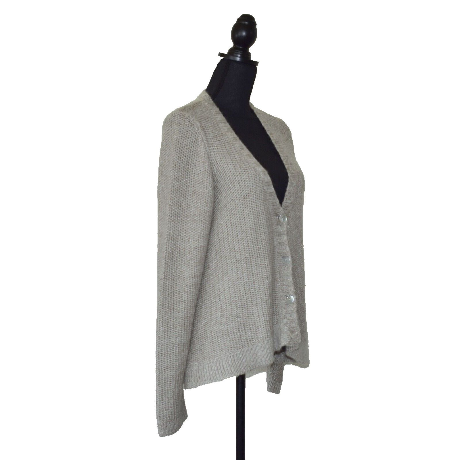 Eileen Fisher EILEEN FISHER Beige Mohair Alpaca Cardigan Sweater Size M Size M / US 6-8 / IT 42-44 - 2 Thumbnail