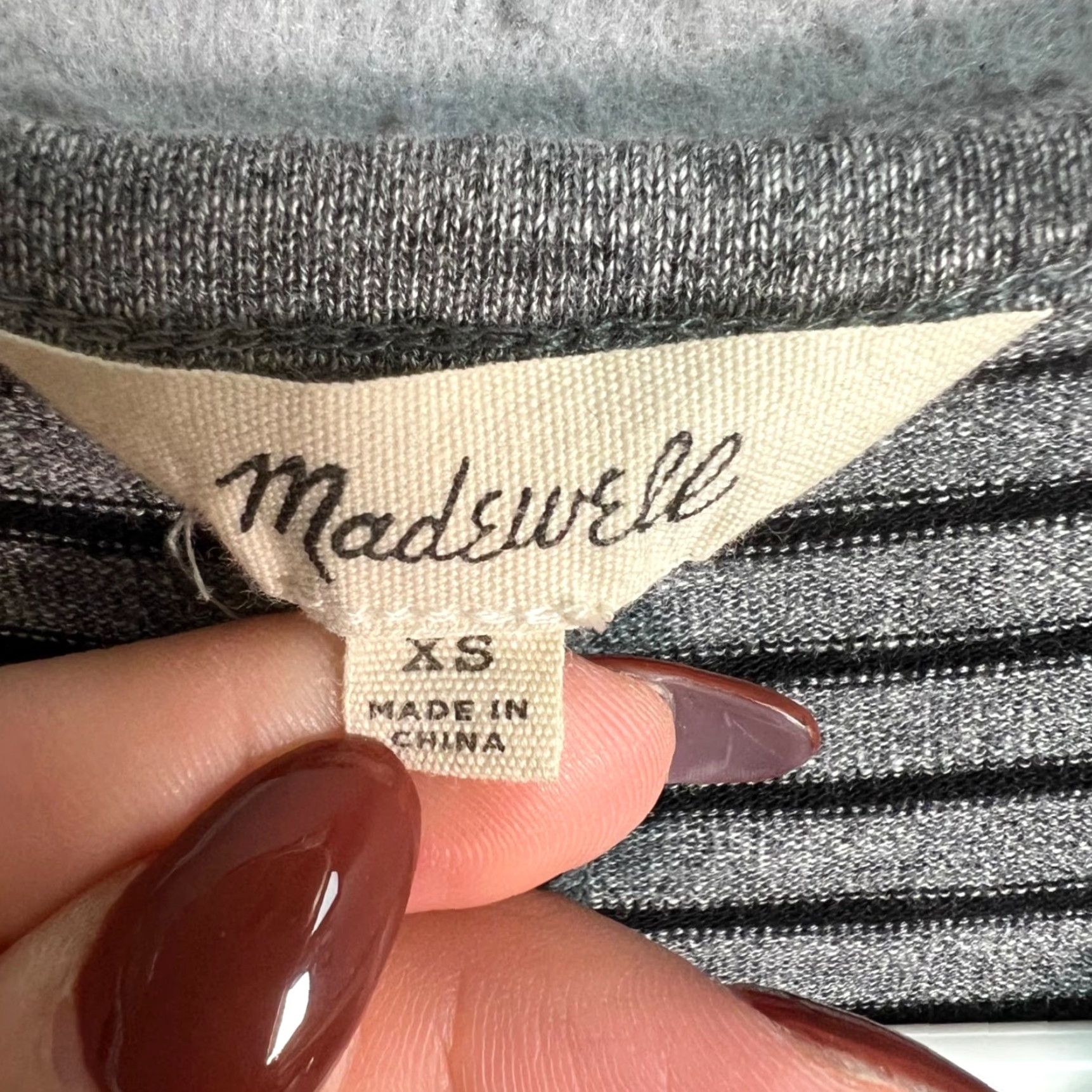 Madewell Madewell Womens XS Black & Gray Striped Sleeveless Knit Tank Dress Size XS / US 0-2 / IT 36-38 - 3 Thumbnail
