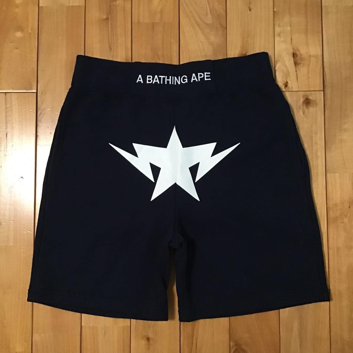 Pre-owned Bape Sta Sweat Shorts A Bathing Ape Star Sta ★size S In Black