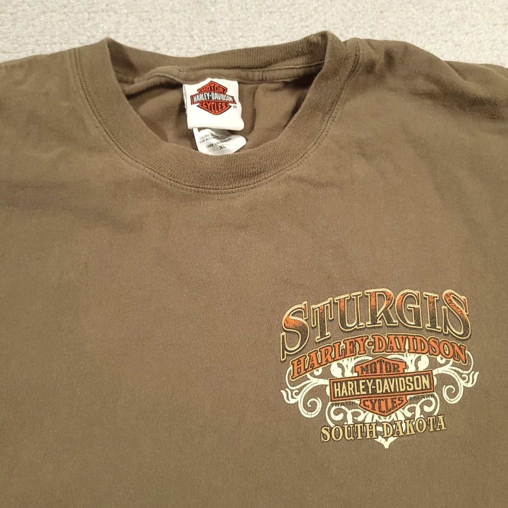 Harley Davidson VINTAGE Harley-Davidson Sturgis South Dakota Shirt Mens XL Green Double Sided Motorcycle T-Shirt Graphic Print Logo Size US XL / EU 56 / 4 - 3 Thumbnail