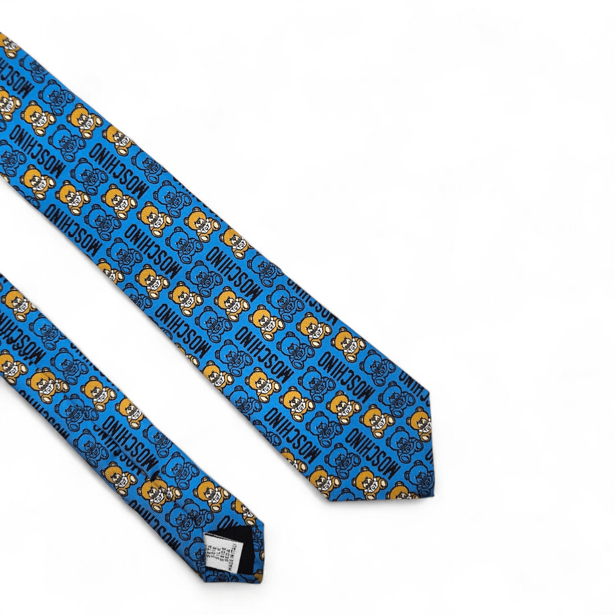 Moschino Allover Teddy Bear & Logo Print Tie Size ONE SIZE - 4 Thumbnail