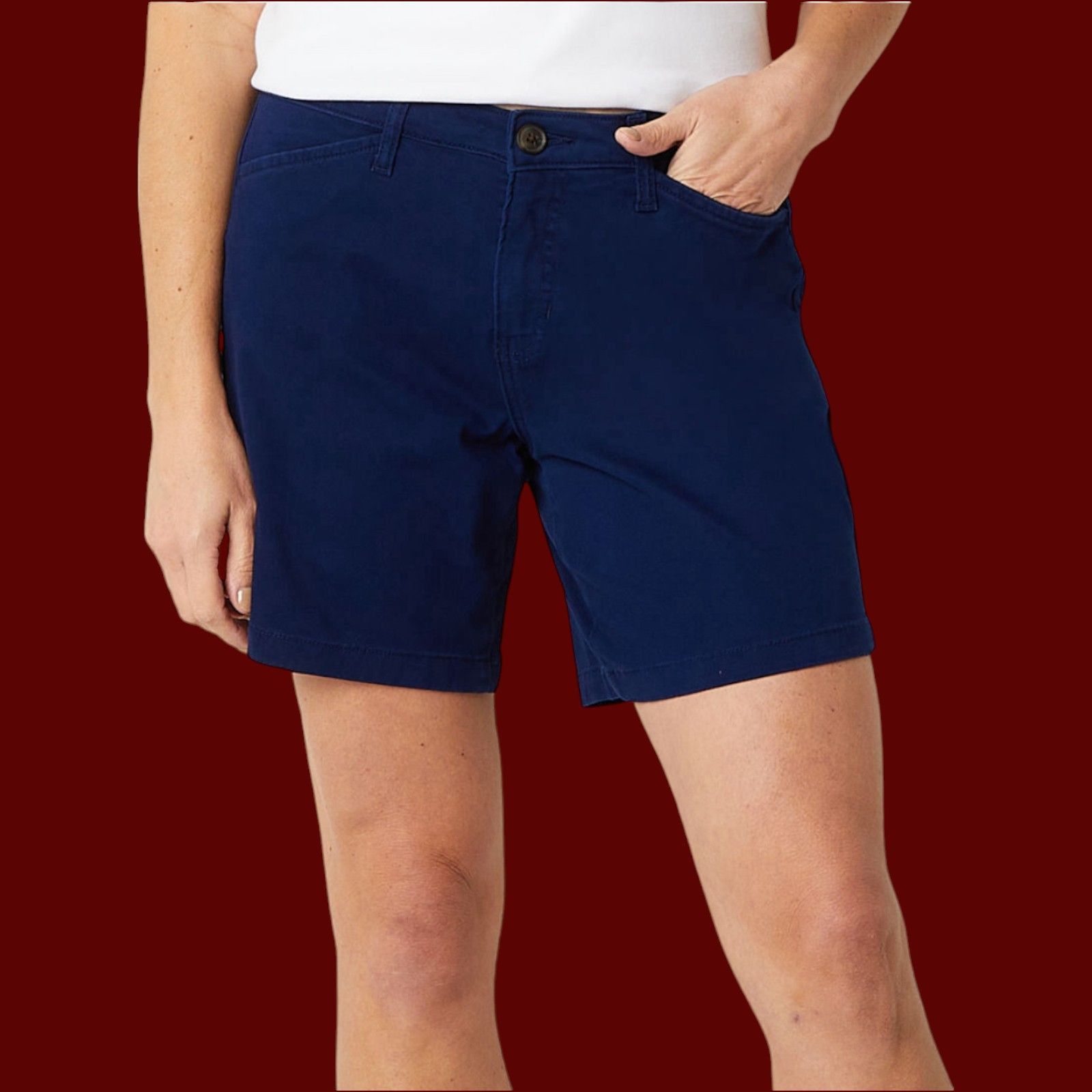 Other St. John's Bay - Women's Mid Rise 5" Inseam Chino Short - Be Size 40" / US 18 - 3 Thumbnail