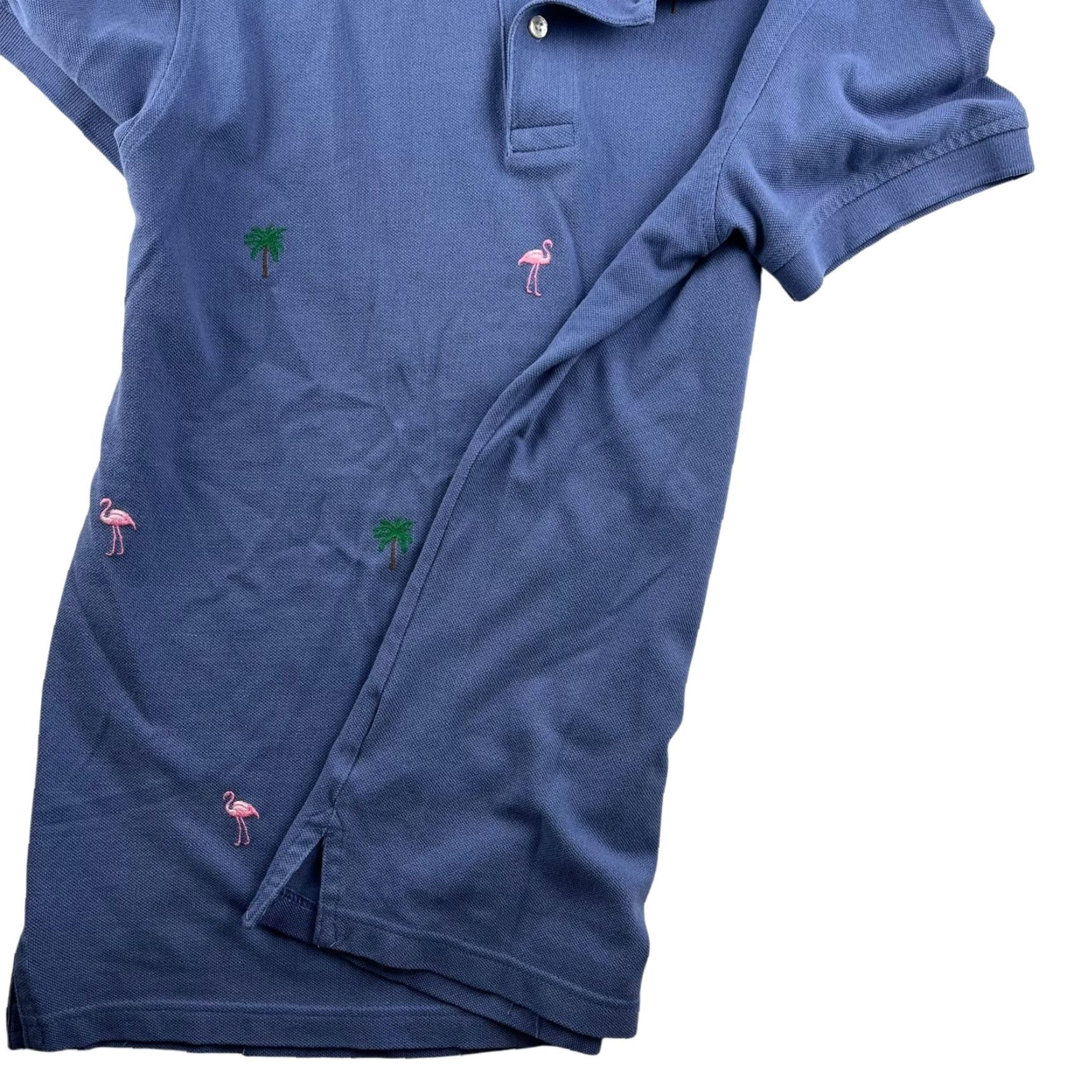 Brooks Brothers Brooks Brothers Men's Polo Shirt Blue L Cotton Embroidered Flamingos Palm Trees Beach Tropical Shirt Polo Mens Blue L Size US L / EU 52-54 / 3 - 4 Thumbnail