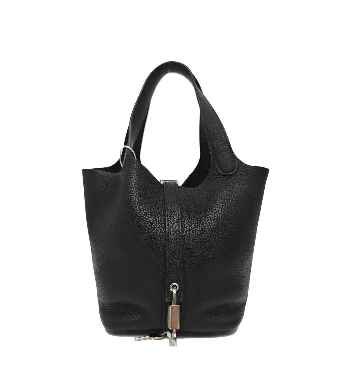 Hermes Hermes Picotin Lock 18 black Clemence cowhide leather picotin handbag silver har Size ONE SIZE - 1 Thumbnail