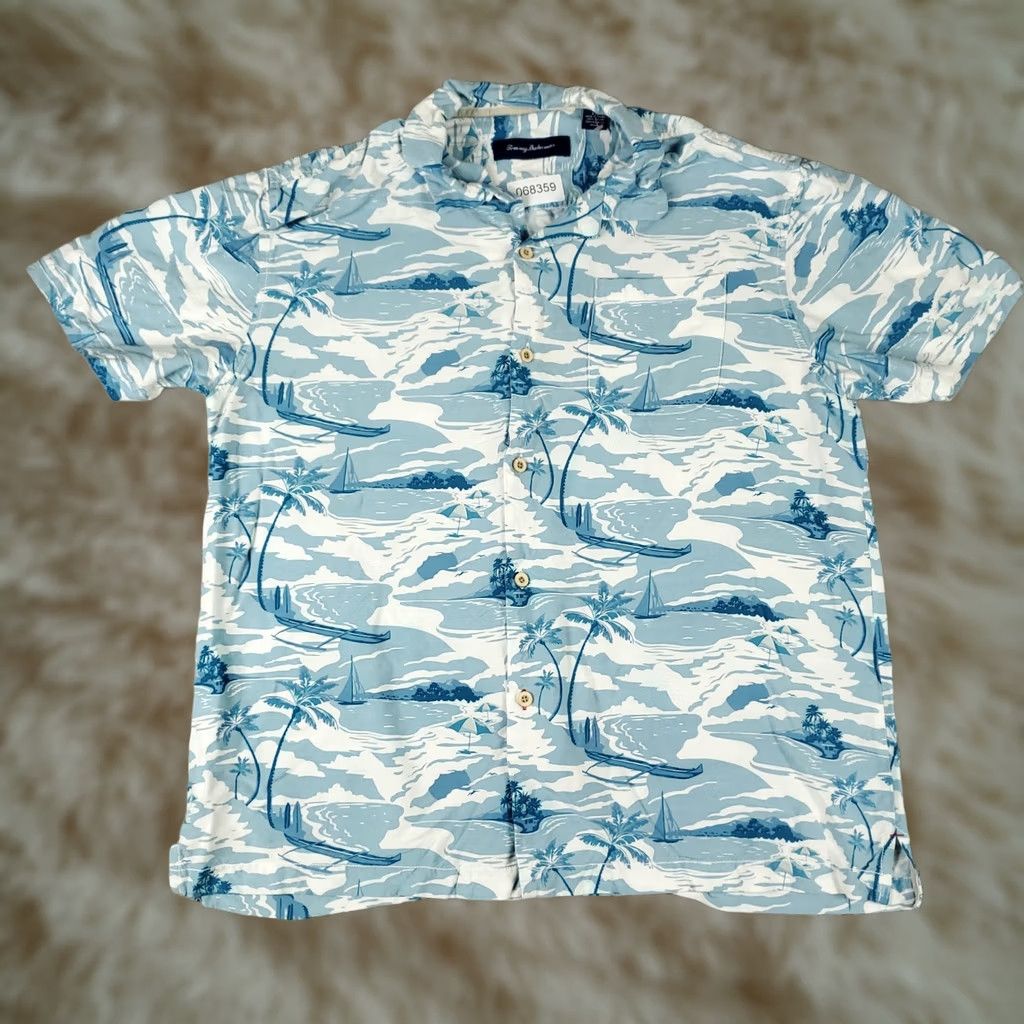 Tommy Bahama Tommy Bahama Shirt Mens Medium Blue Floral Rayon Hawaiian Button Up Size US M / EU 48-50 / 2 - 1 Thumbnail