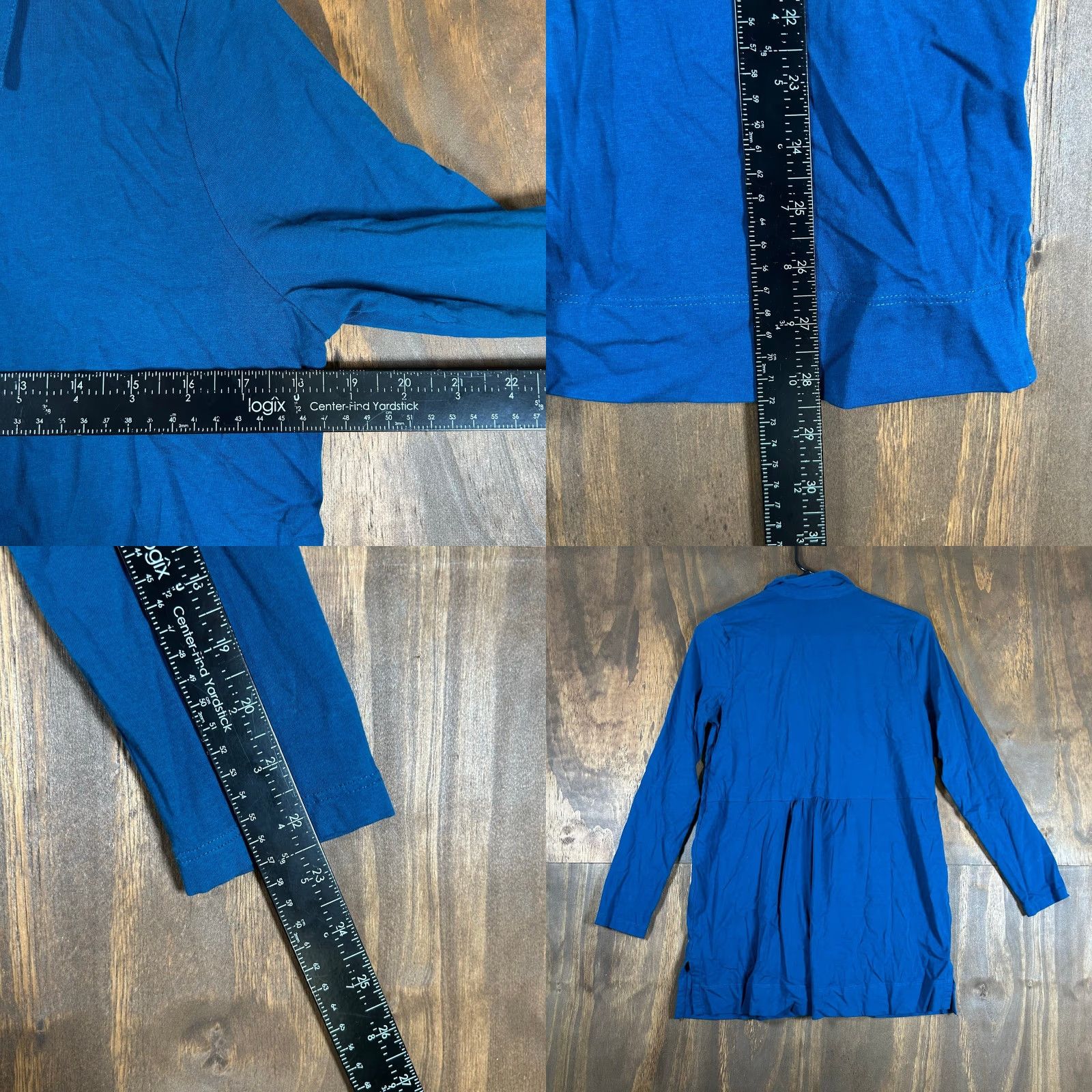 J. Jill J Jill Womens Blouse Button-Up Collared Long Sleeve Stretch Blue - Small - Casual Workwear Shirt Women Size S / US 4 / IT 40 - 8 Thumbnail
