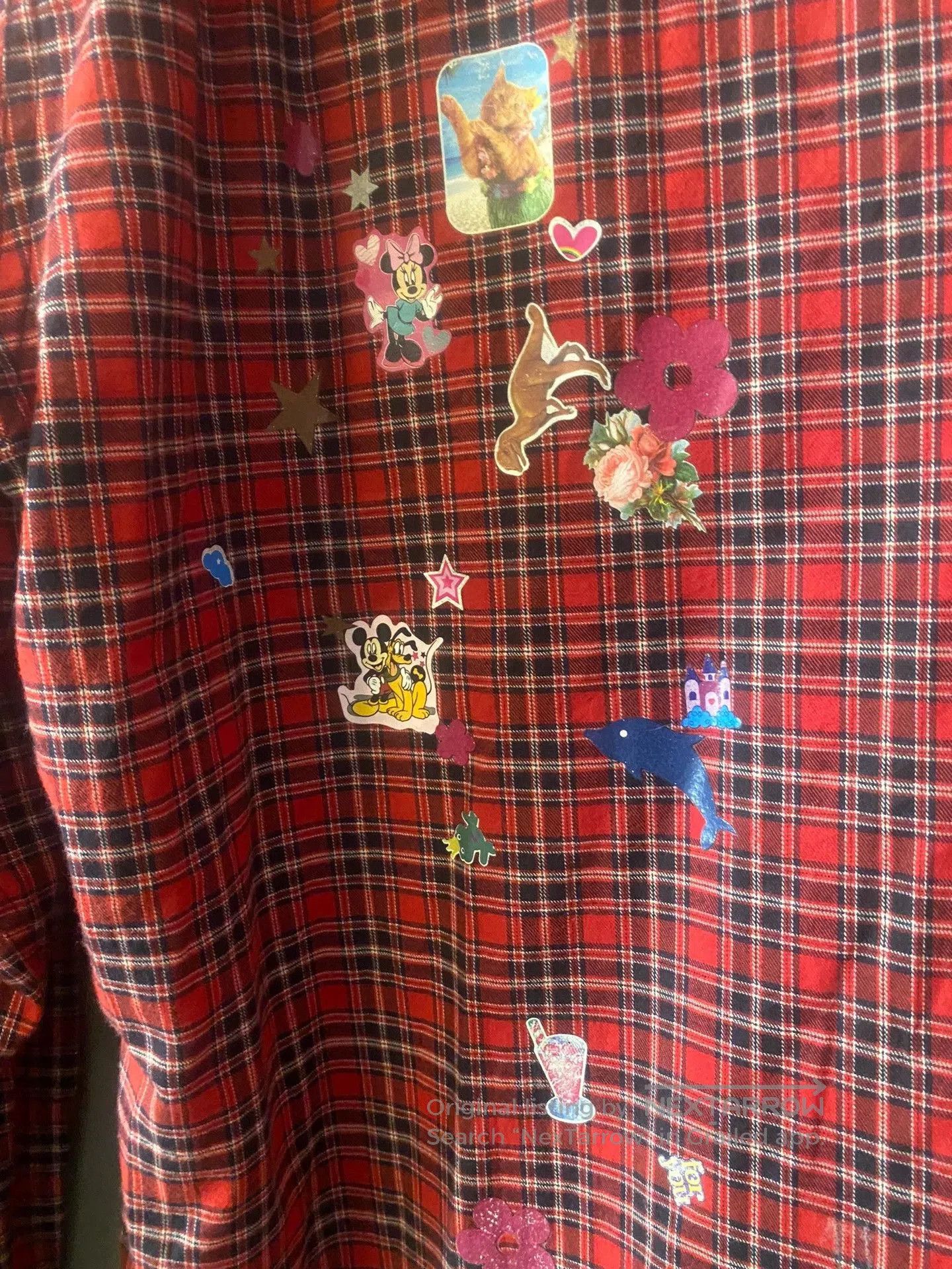 Vetements vetements red plaid shirt with stickers. Size US S / EU 44-46 / 1 - 7 Thumbnail