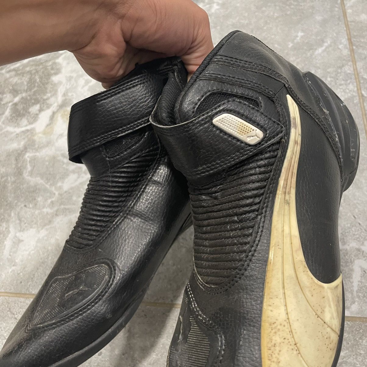 Japanese Brand Puma 90s flat bottes Moto Leather Boots Boxing Wrestling Size US 11 / EU 44 - 4 Thumbnail