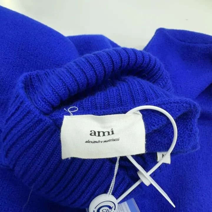 AMI AMI Blue Logo Knit Turtleneck Sweater -2507 Size US M / EU 48-50 / 2 - 5 Thumbnail