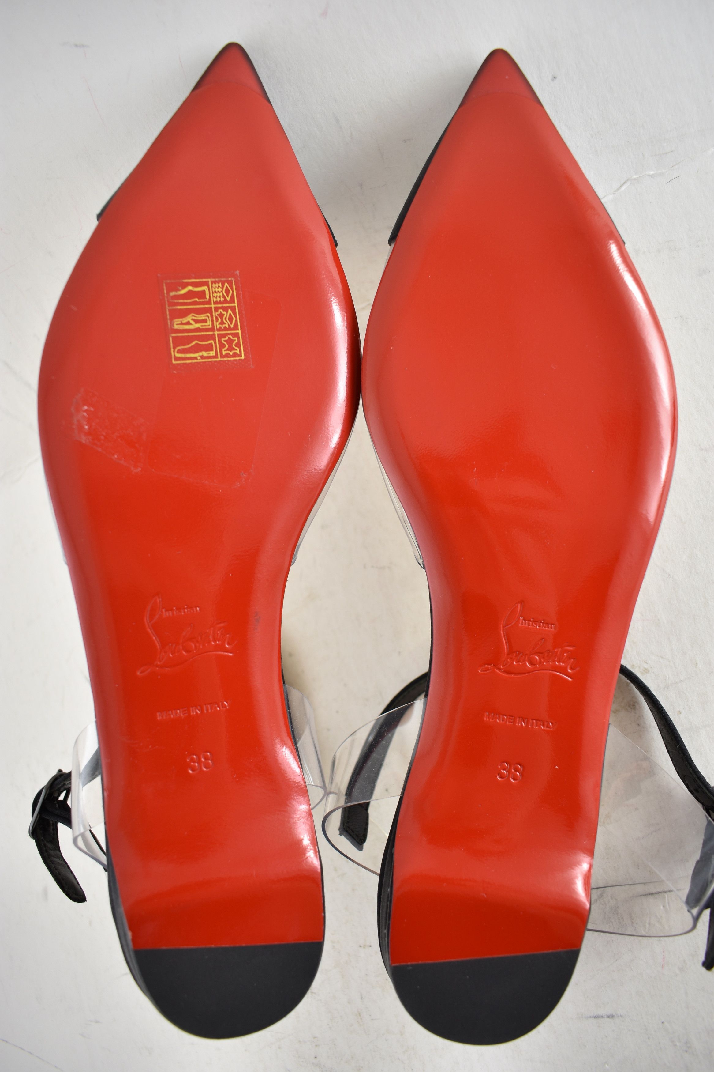 Christian Louboutin Nosy Strass PVC T Strap Pointed Ballerina Ballet Flat 38 Size US 8 / IT 38 - 16 Thumbnail