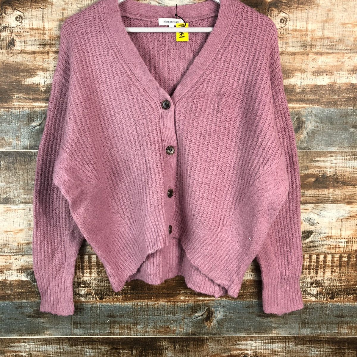 Japanese Brand Natural Beauty Basic Pink Cardigan Knitwear #A1961 Size US M / EU 48-50 / 2 - 3 Thumbnail