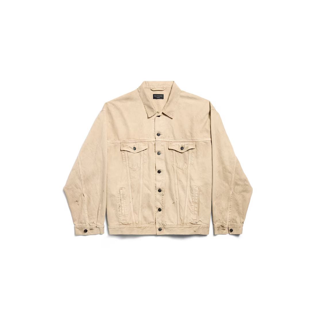 BALENCIAGA $2090 Beige Oversized Denim Jacket New & Authenti