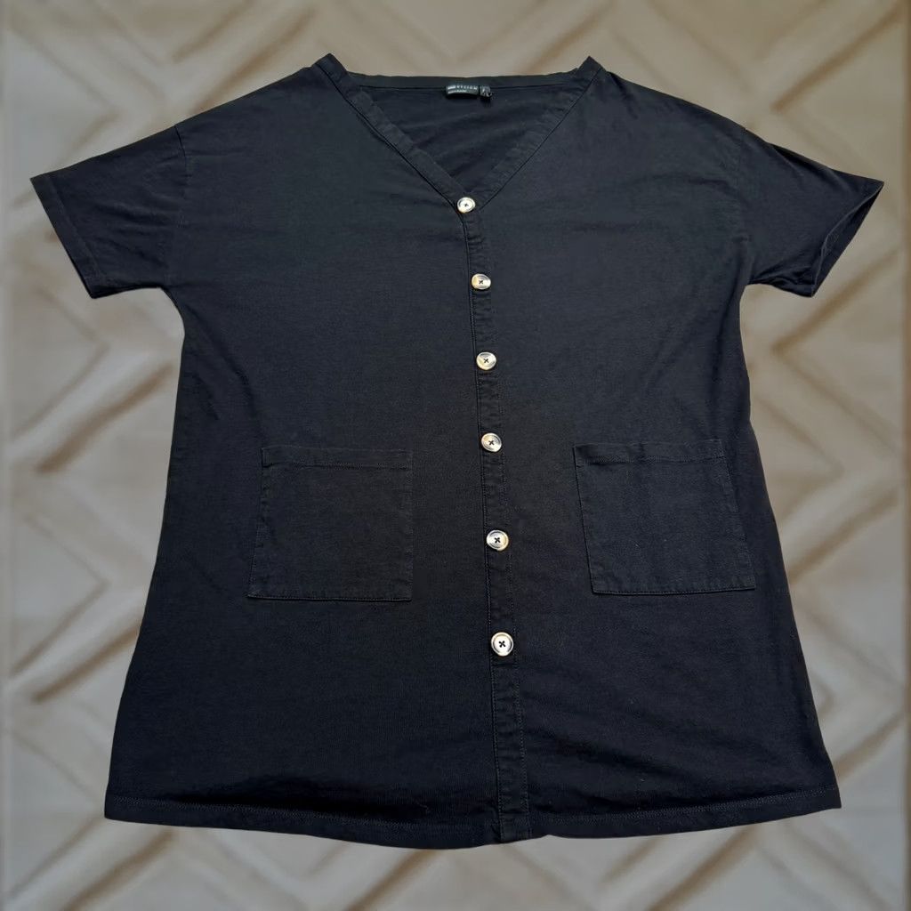 Asos ASOS Curve Black Button Pocket Mini Dress Womens 16 Size XXL / US 16-18 / IT 52-54 - 1 Thumbnail