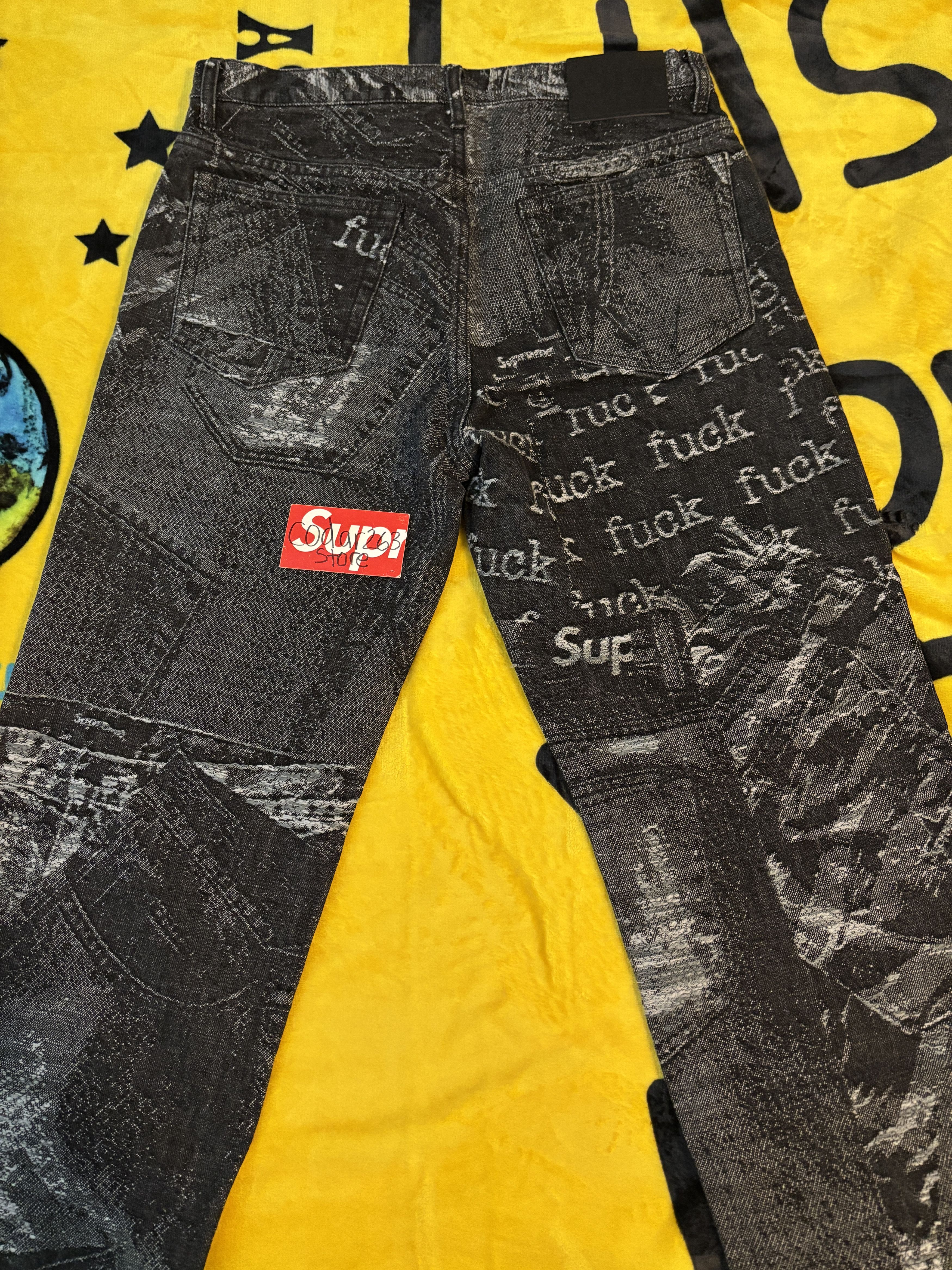 Supreme Archive Fuck Denim Jacquard Regular Jeans Supreme Pants Size US 30 / EU 46 - 4 Thumbnail