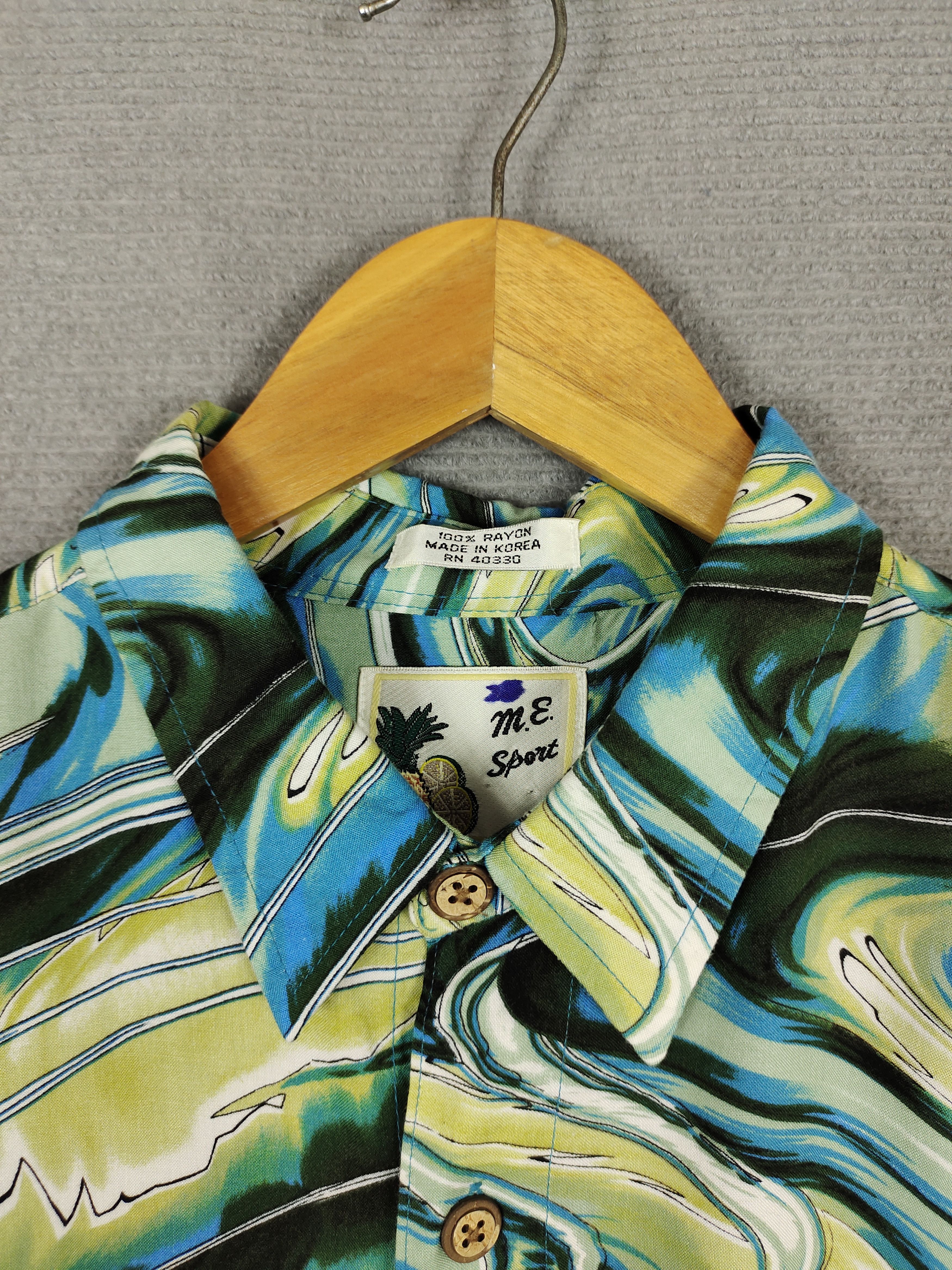 Hysteric Glamour 1990s M.E Sport Abstract Fractal Oversize Hawaiian Shirt Size US L / EU 52-54 / 3 - 7 Thumbnail