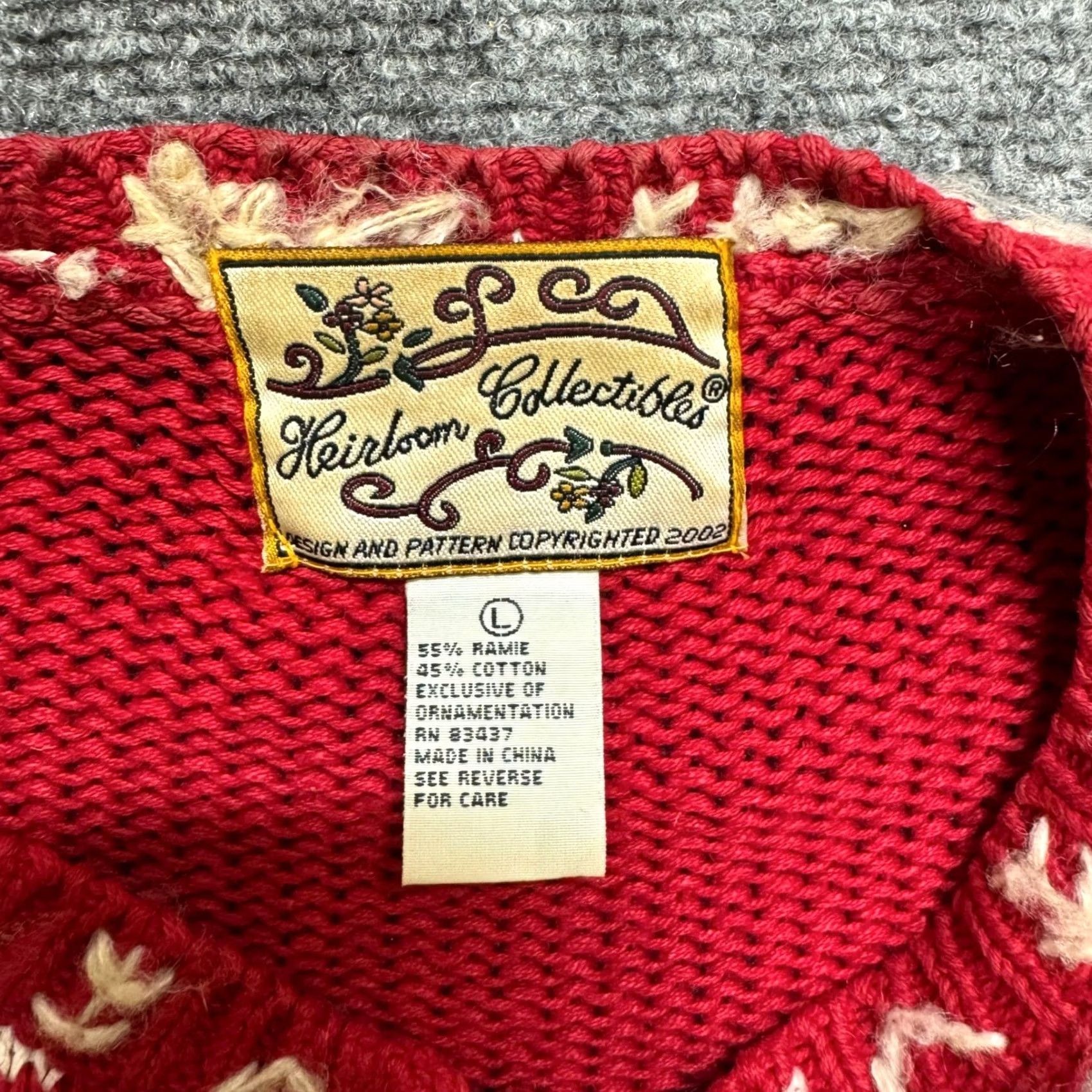 Vintage VINTAGE Heirloom Collectibles Red Snowflake Zip Up Sweater Cardigan Pom Pom Womens Large Size L / US 10 / IT 46 - 7 Thumbnail