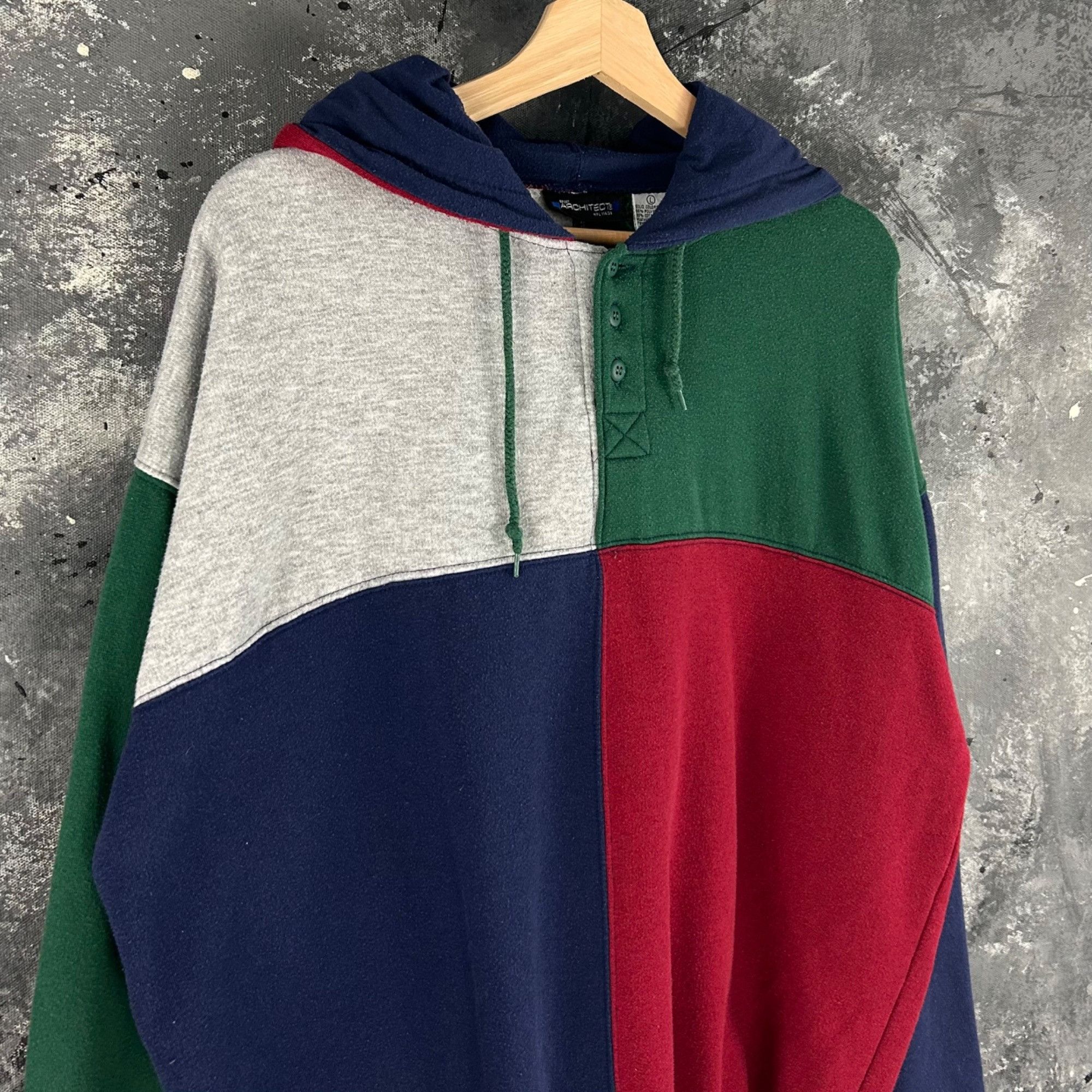 Vintage Vintage 90’s Geometric button hoodie Size US L / EU 52-54 / 3 - 2 Thumbnail