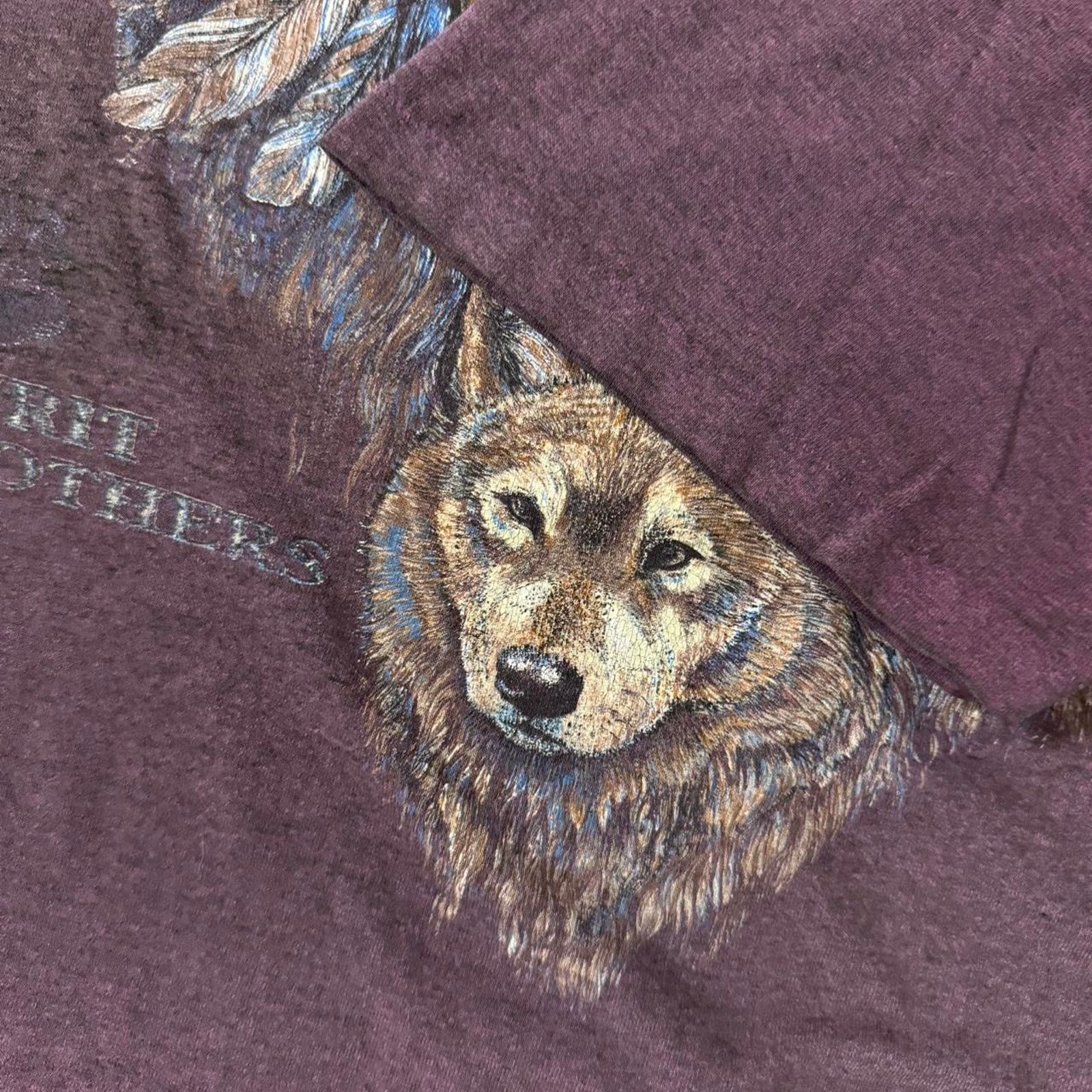Vintage Vintage 90s Native American Wolf Tee Size US XXL / EU 58 / 5 - 3 Thumbnail