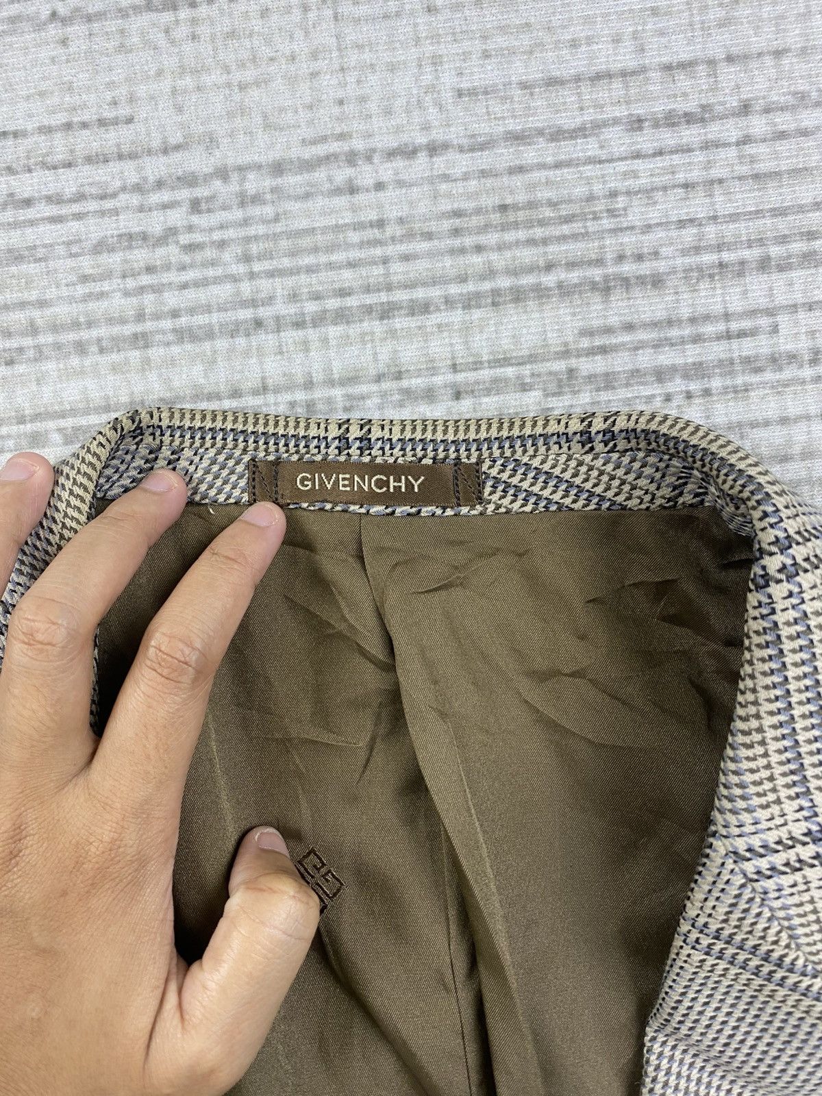 Givenchy × Vintage Vintage GIVENCH Grey Plaid Luxury Suit Blazer Size US M / EU 48-50 / 2 - 7 Thumbnail