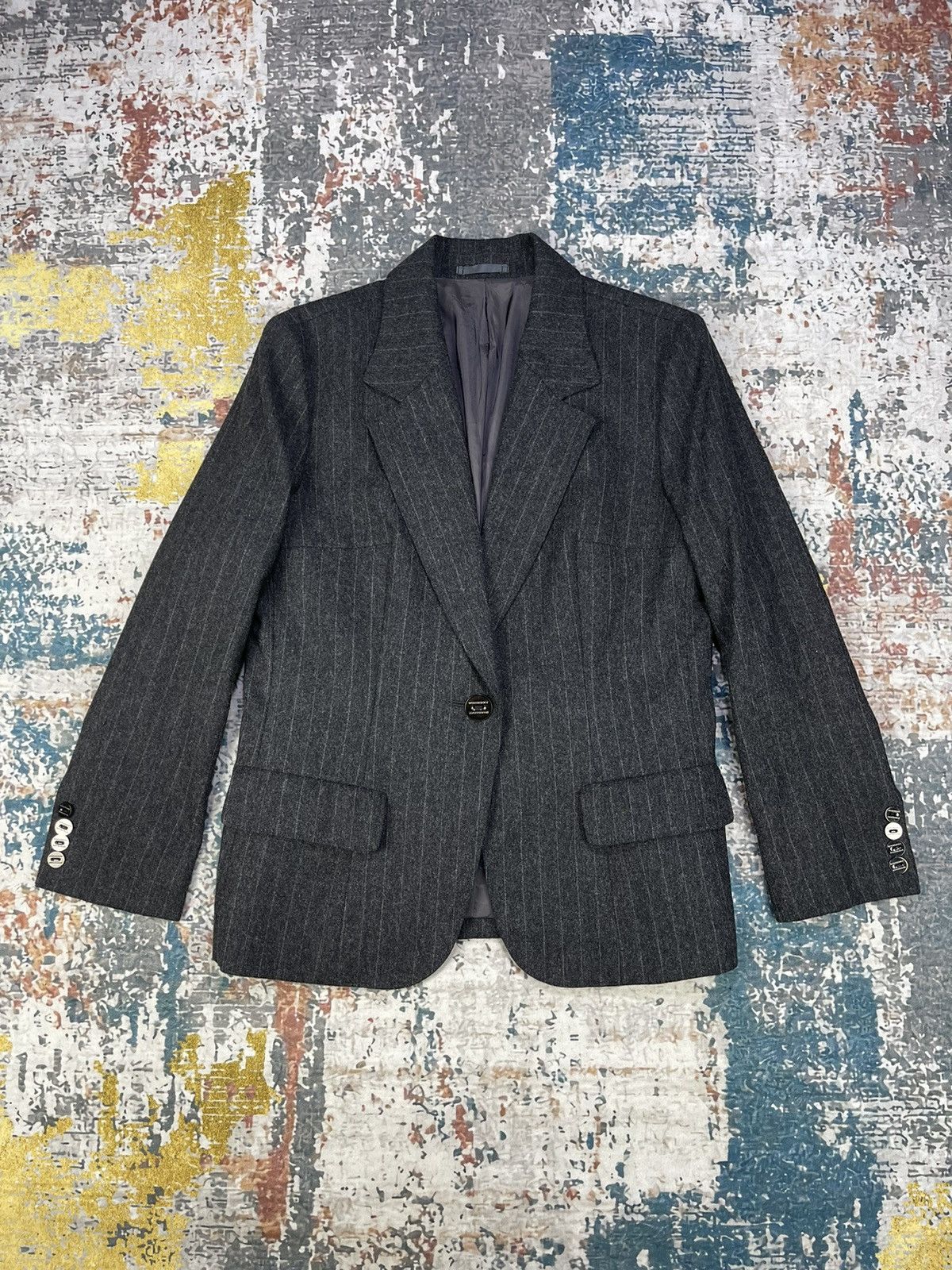 Burberry Burberry London Single Button Monogram Pinstripes Size M / US 6-8 / IT 42-44 - 1 Thumbnail