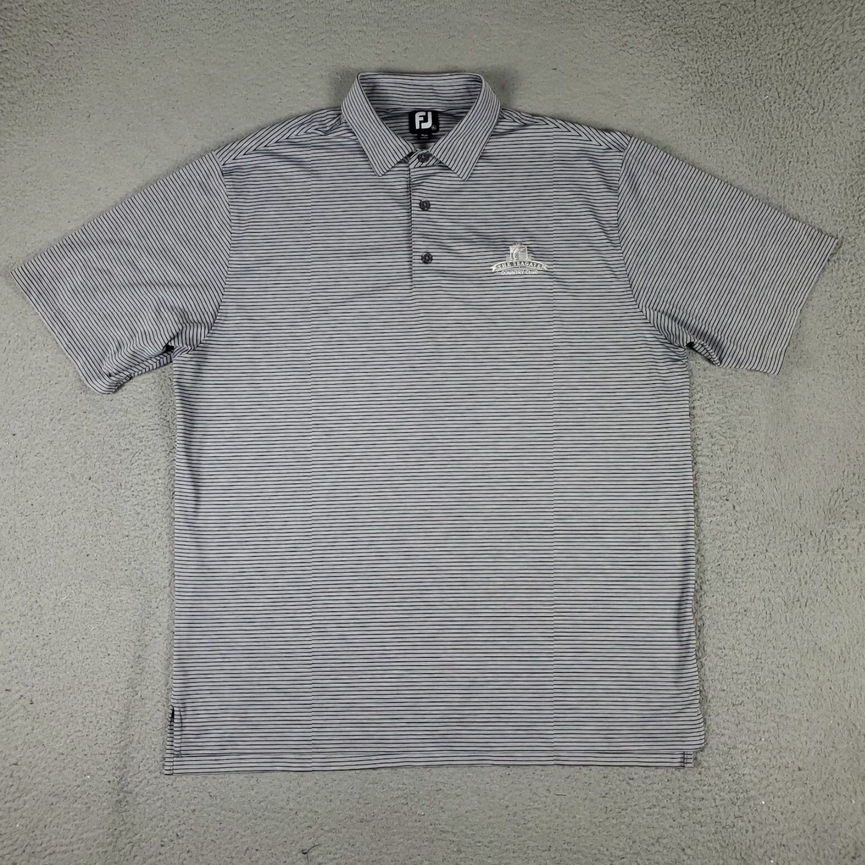 Footjoy FJ Polo Shirt Mens XL Gray Striped Golf Casual Short Sleeve Shirt Size US XL / EU 56 / 4 - 3 Thumbnail