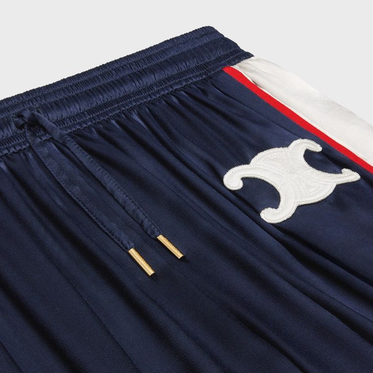 Celine o1w1db11124 Athletic Satin Pant in Blue Size 27" / US 4 / IT 40 - 3 Thumbnail