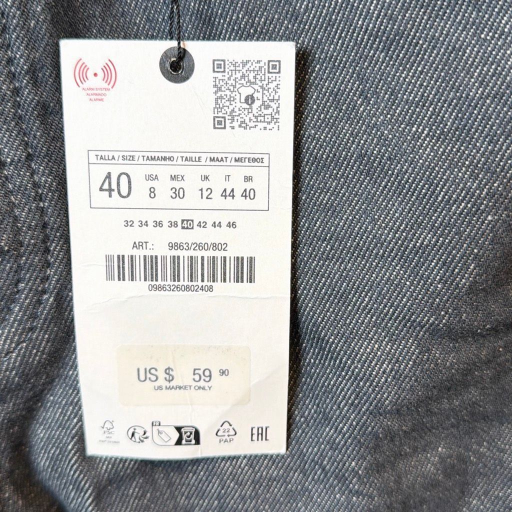 Zara NWT – Zara ZW Collection Full Length Straight Jeans in Anthr Size 30" / US 8 / IT 44 - 7 Thumbnail