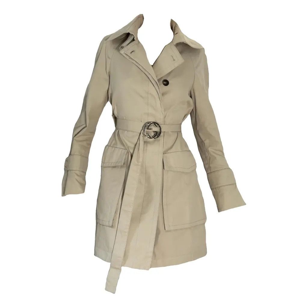 Gucci Gucci Beige Cotton Studded Logo Waist Belt Trench Coat IT40 Size S / US 4 / IT 40 - 11 Thumbnail