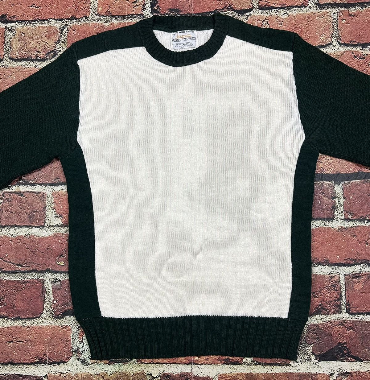Other Vintage 70s BRISTOL Sweater Two Tone Blank Varsity Letterman Size US M / EU 48-50 / 2 - 2 Thumbnail