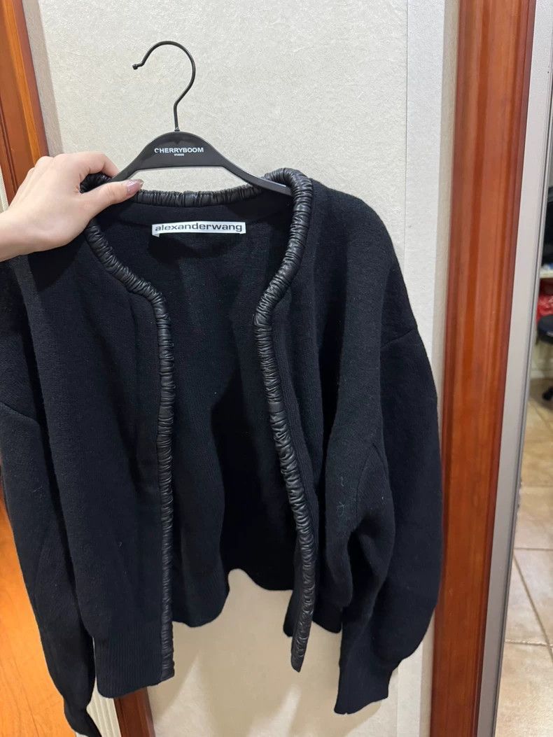 Alexander Wang Alexander Wang Leather Trim Cardigan- Size M / US 6-8 / IT 42-44 - 3 Thumbnail