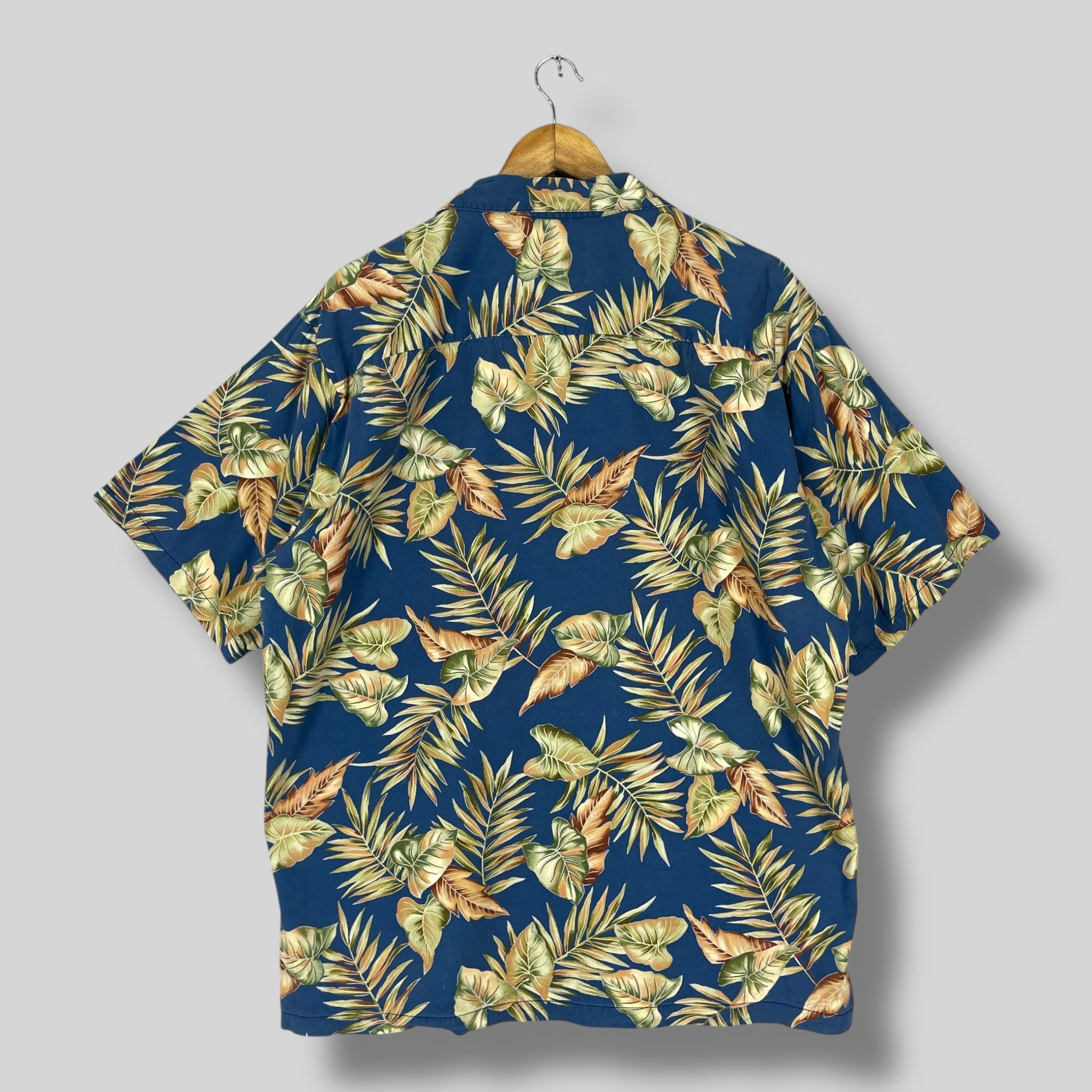 Tori Richard PAU HANA Hawaii Floral Leaves Motive Button Up Shirt Size US XL / EU 56 / 4 - 8 Thumbnail