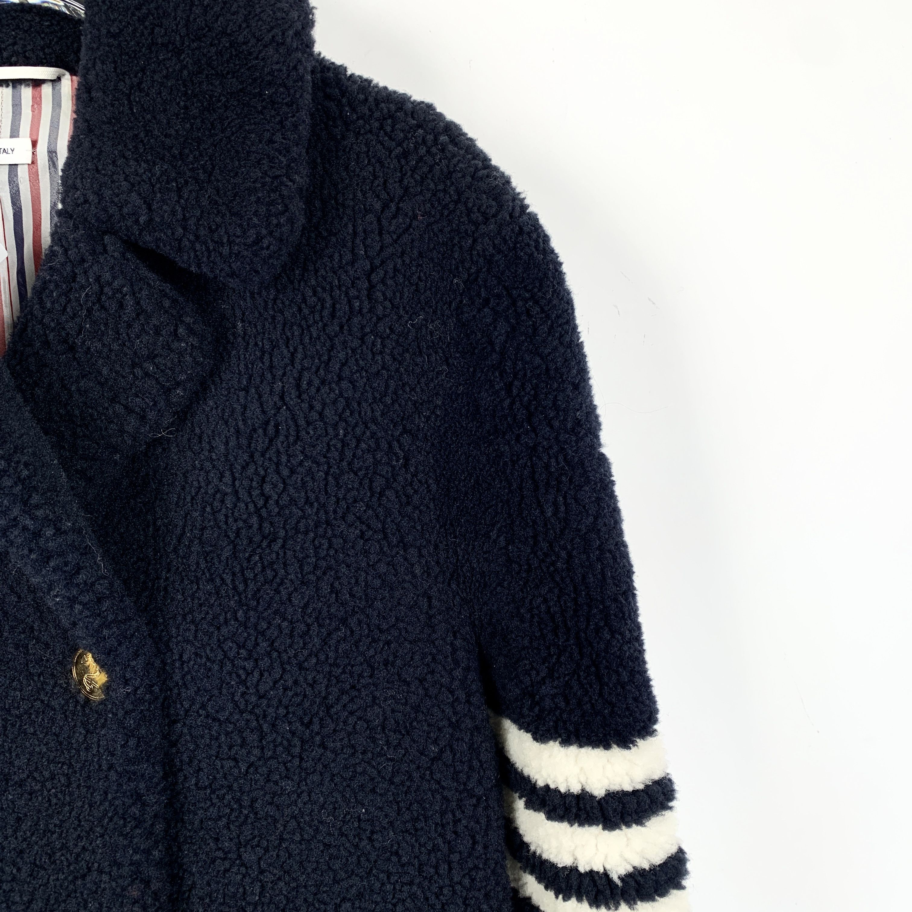 Thom Browne Thom Browne Navy Four-Bar Double-Breasted Coat (Size S) Size S / US 4 / IT 40 - 7 Thumbnail
