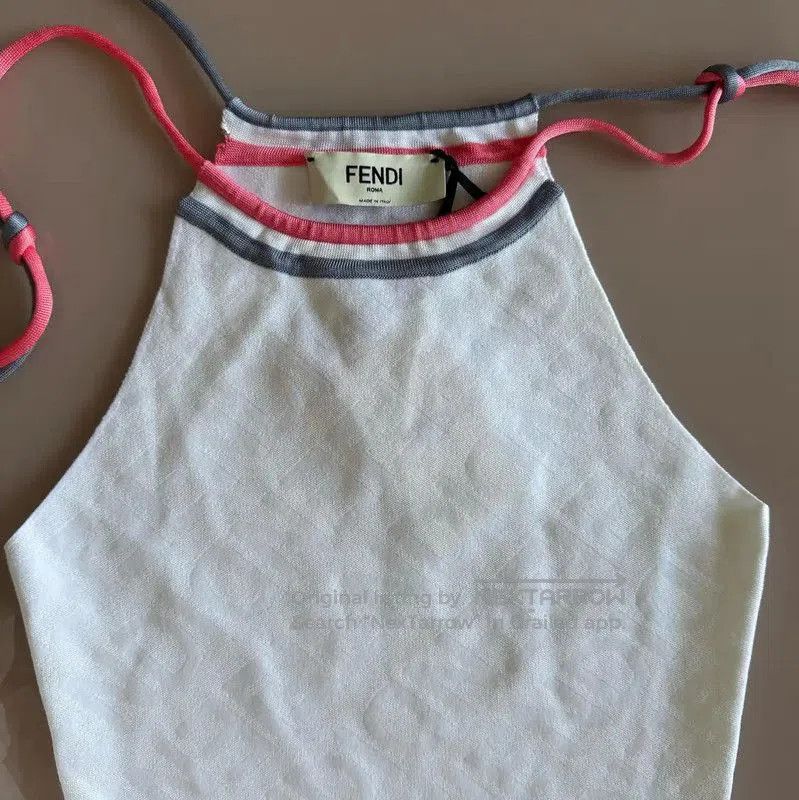 Fendi Fendi Sleeveless Knit Dress in White . Size XS / US 0-2 / IT 36-38 - 7 Thumbnail