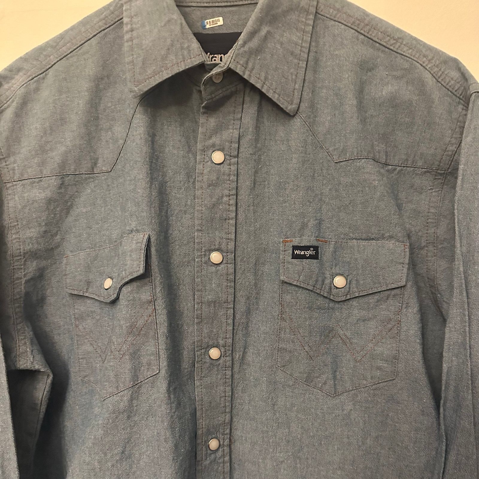 Wrangler Wrangler men’s cowboy work chambray long sleeve western snap Size US L / EU 52-54 / 3 - 2 Thumbnail