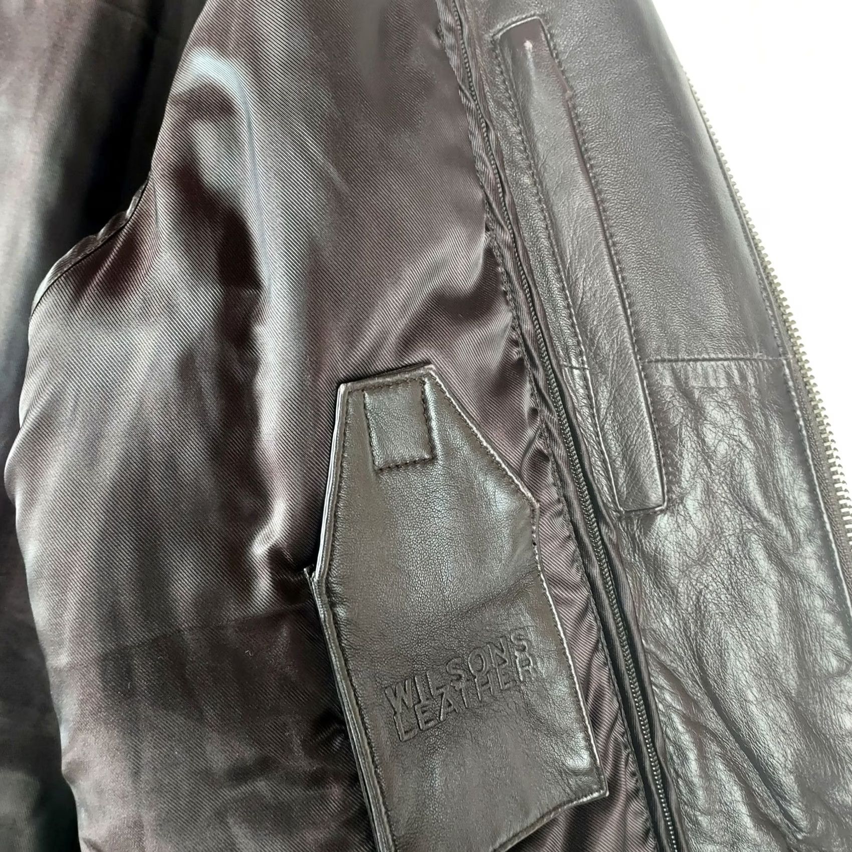 Vintage VINTAGE? Actually not vintage. Wilsons Leather Mens Medium Insulated Leather Jacket Full Zip Motorcycle Jacket Black 2020s? Size US M / EU 48-50 / 2 - 5 Thumbnail