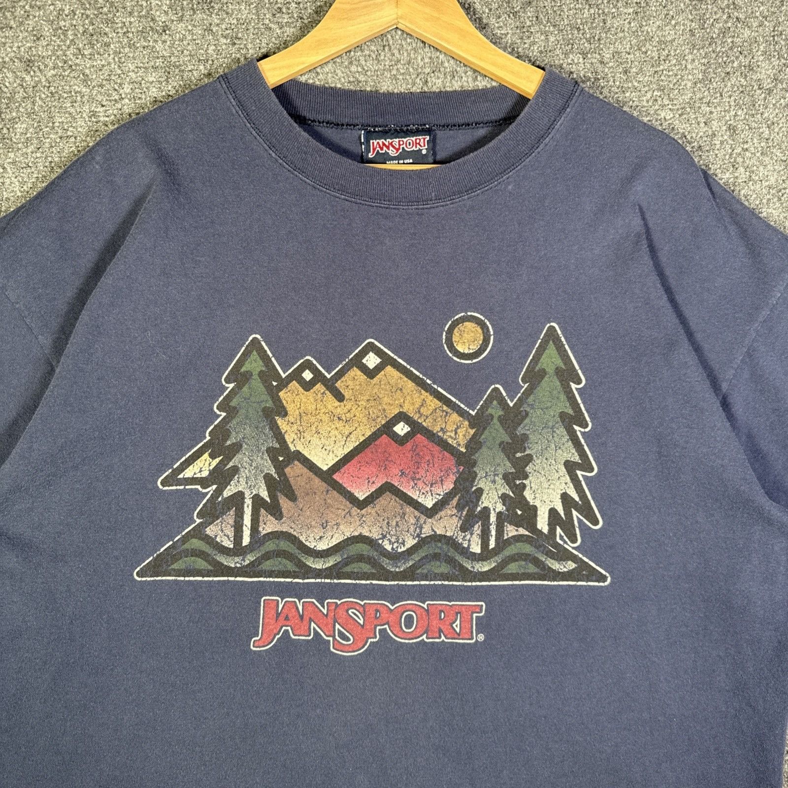 Patagonia Vintage Jansport Shirt Mens XL Navy 90s Art Mountains Hiking Size US XL / EU 56 / 4 - 2 Thumbnail