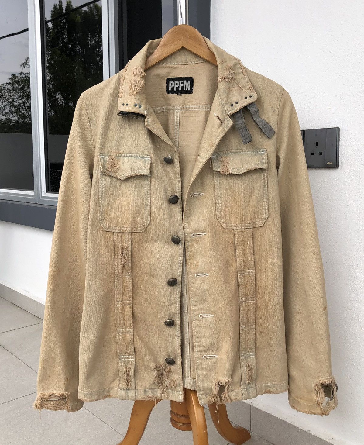 PPFM Vintage PPFM Japanese designer distressed denim jacket Size US M / EU 48-50 / 2 - 1 Thumbnail