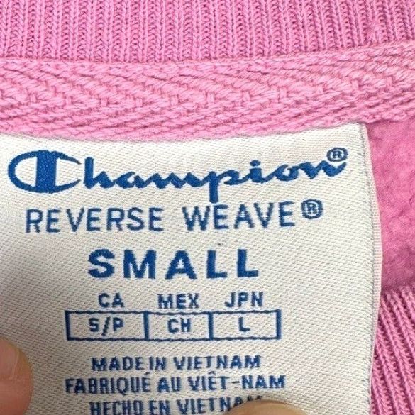 Champion Champion Sweatshirt Womens Small Reverse Weave Pink Big Logo Crew Neck Pullover Sweatshirt Size S / US 4 / IT 40 - 4 Thumbnail