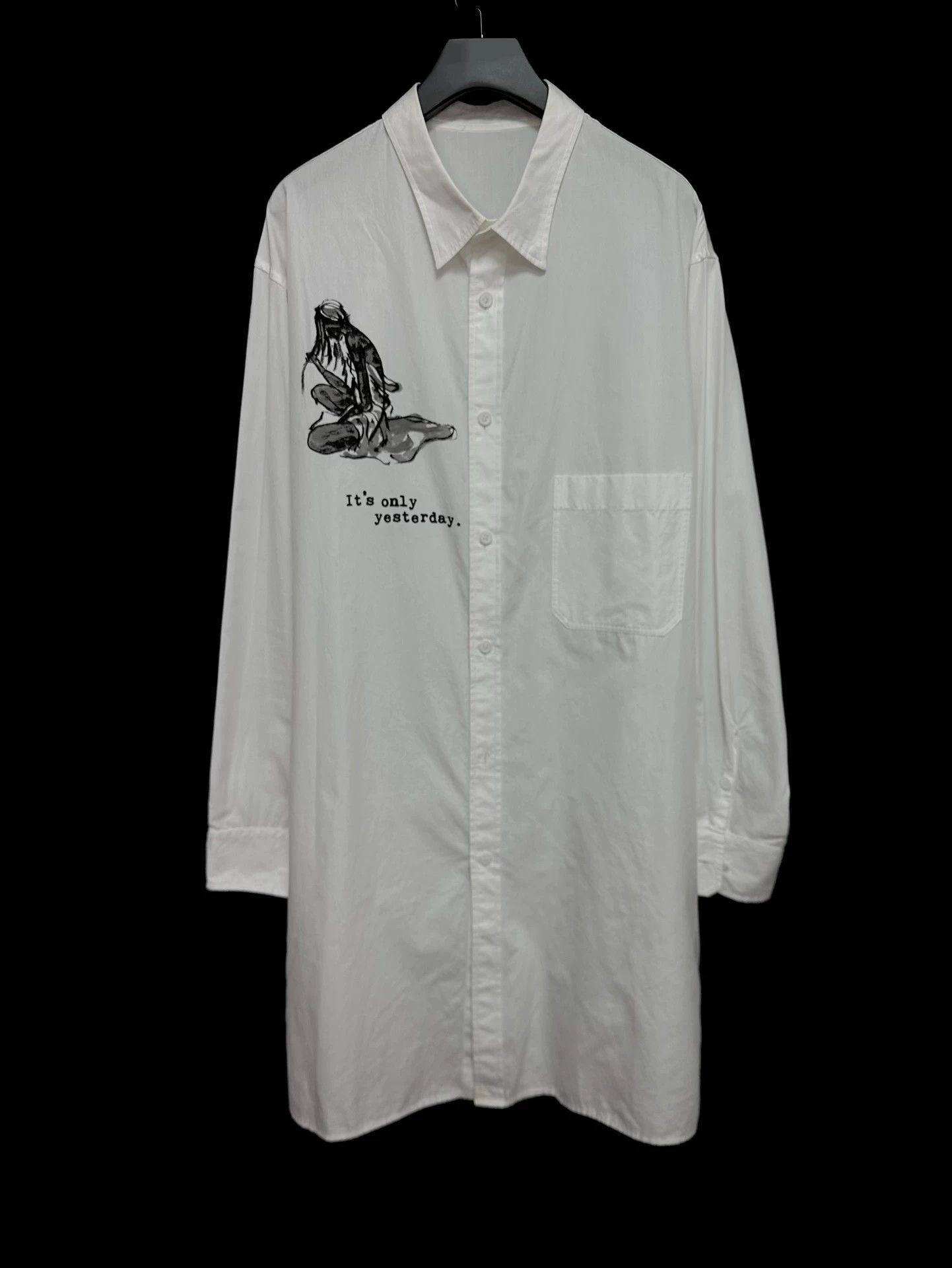 Yohji Yamamoto Yohji Yamamoto 19ss Hand-Drawn Portrait Long Shirt Size US M / EU 48-50 / 2 - 1 Thumbnail