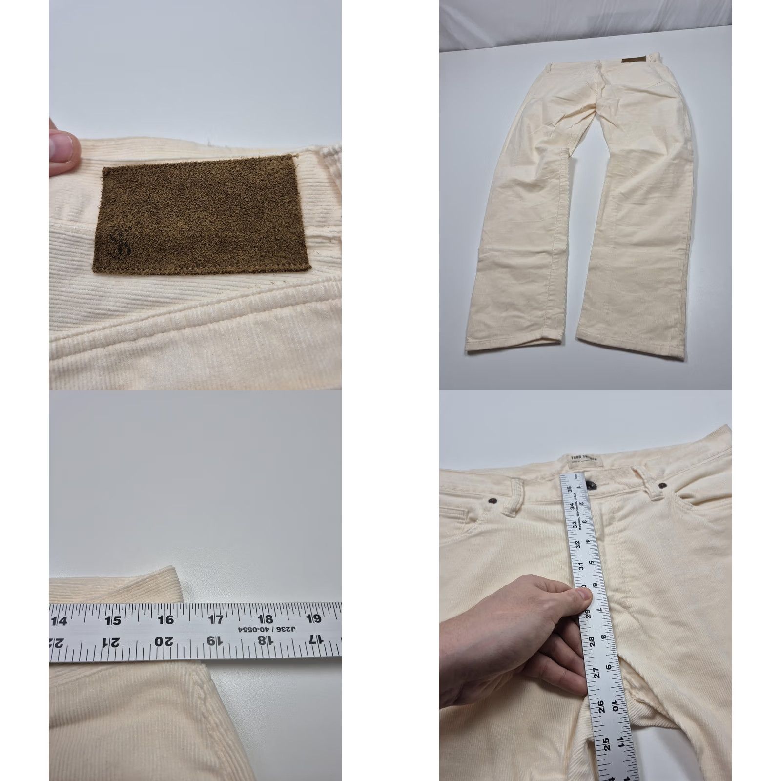 Todd Snyder Todd Snyder Pants Mens 31x30 White Corduroy Chino Slim Fit Stretch Casual Size US 31 - 8 Thumbnail